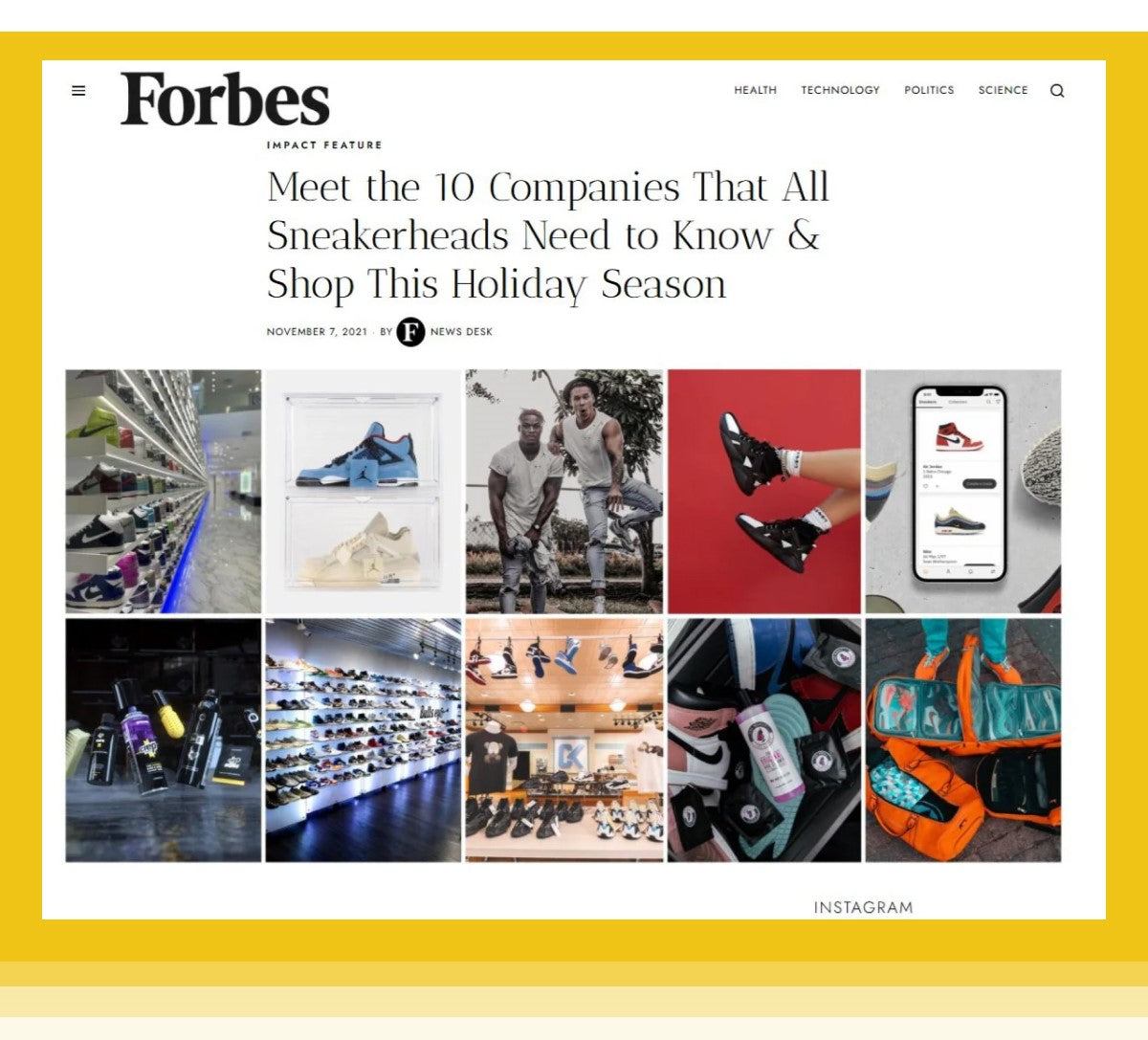Forbes Feature: Meet the 10 Companies That All Sneakerheads Need to Know