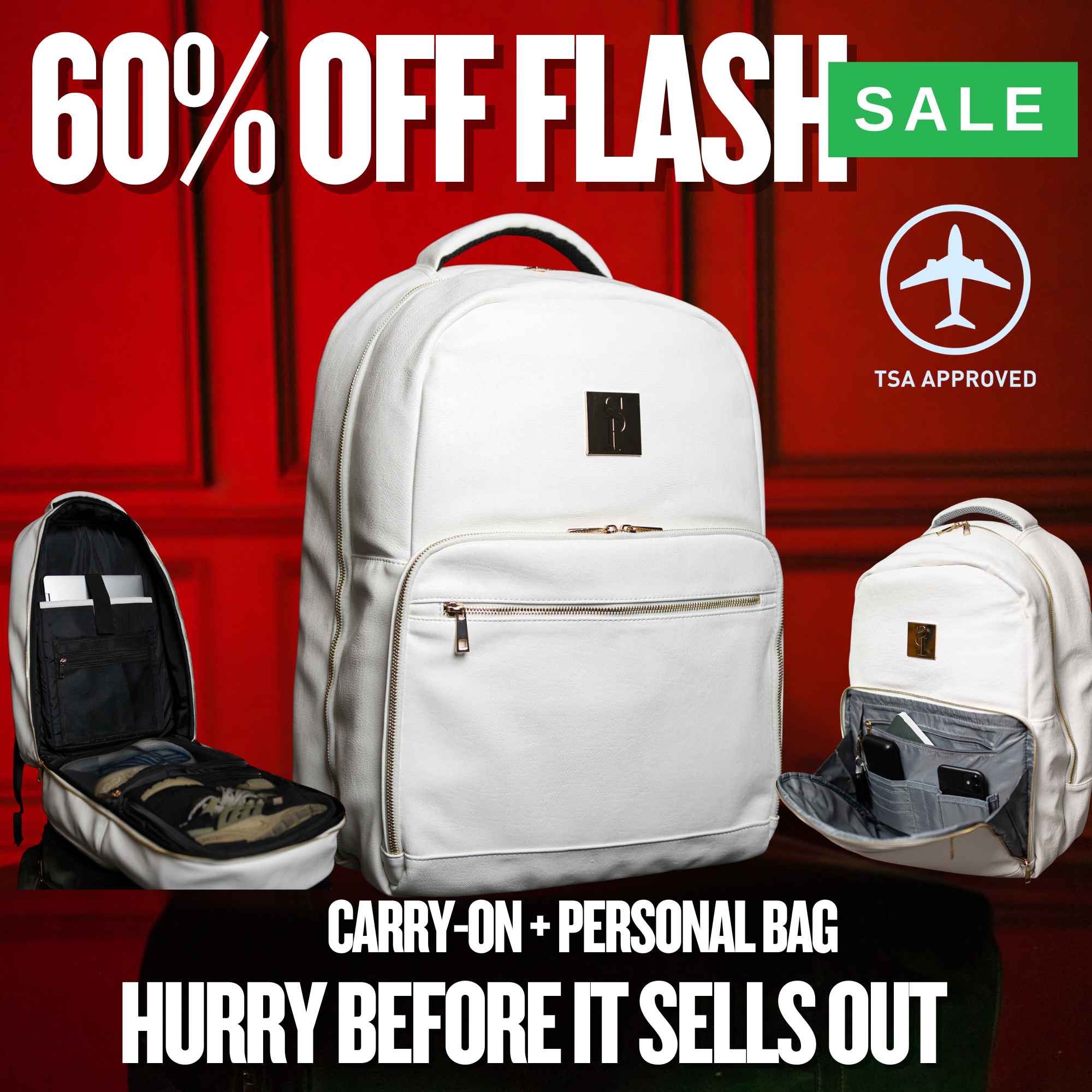 White Leather Commuter Bag (FLASH SALE) - Sole Premise