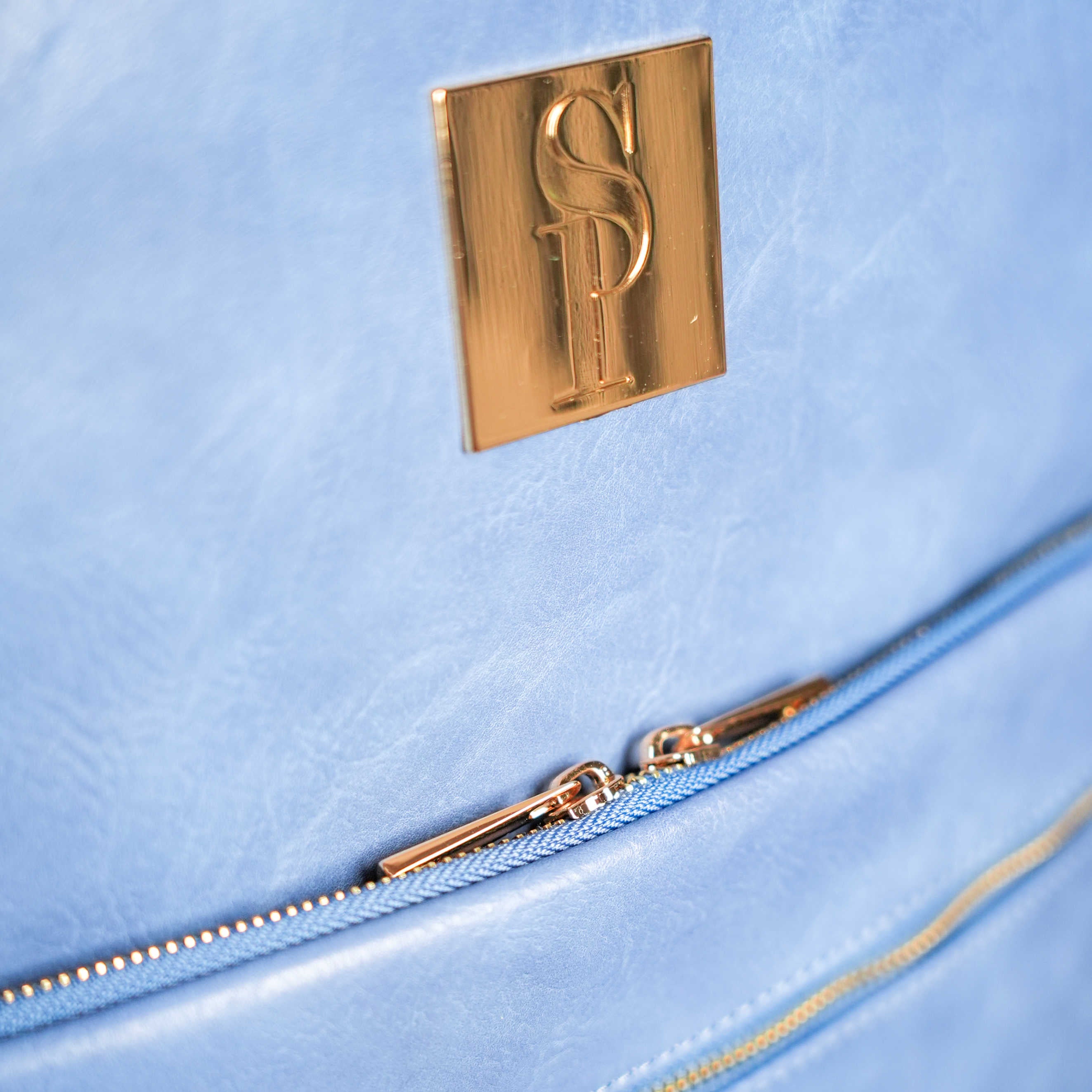 Baby Blue Tumbled Leather Commuter Bag (100 Made) - Sole Premise