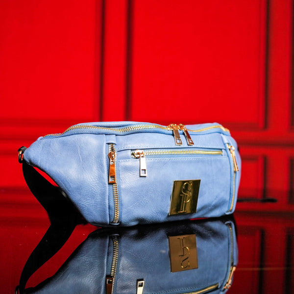 Baby Blue Leather Sling Bag - Sole Premise