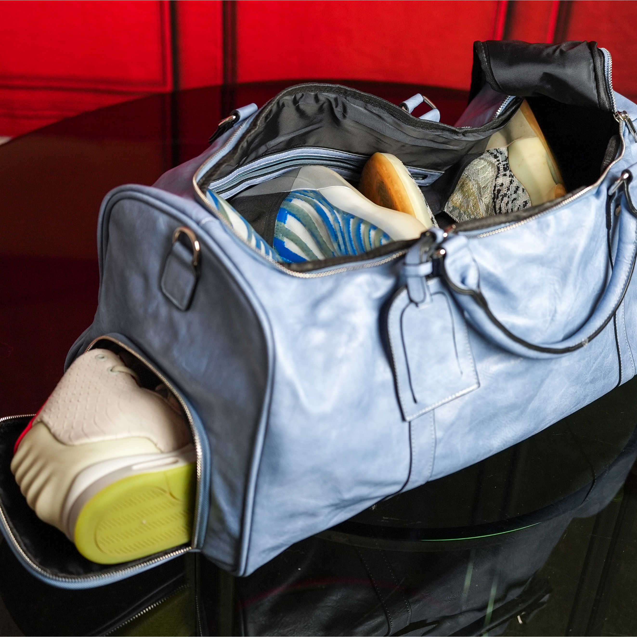 Baby Blue Luciano Leather Duffle Bag V2 - Sole Premise
