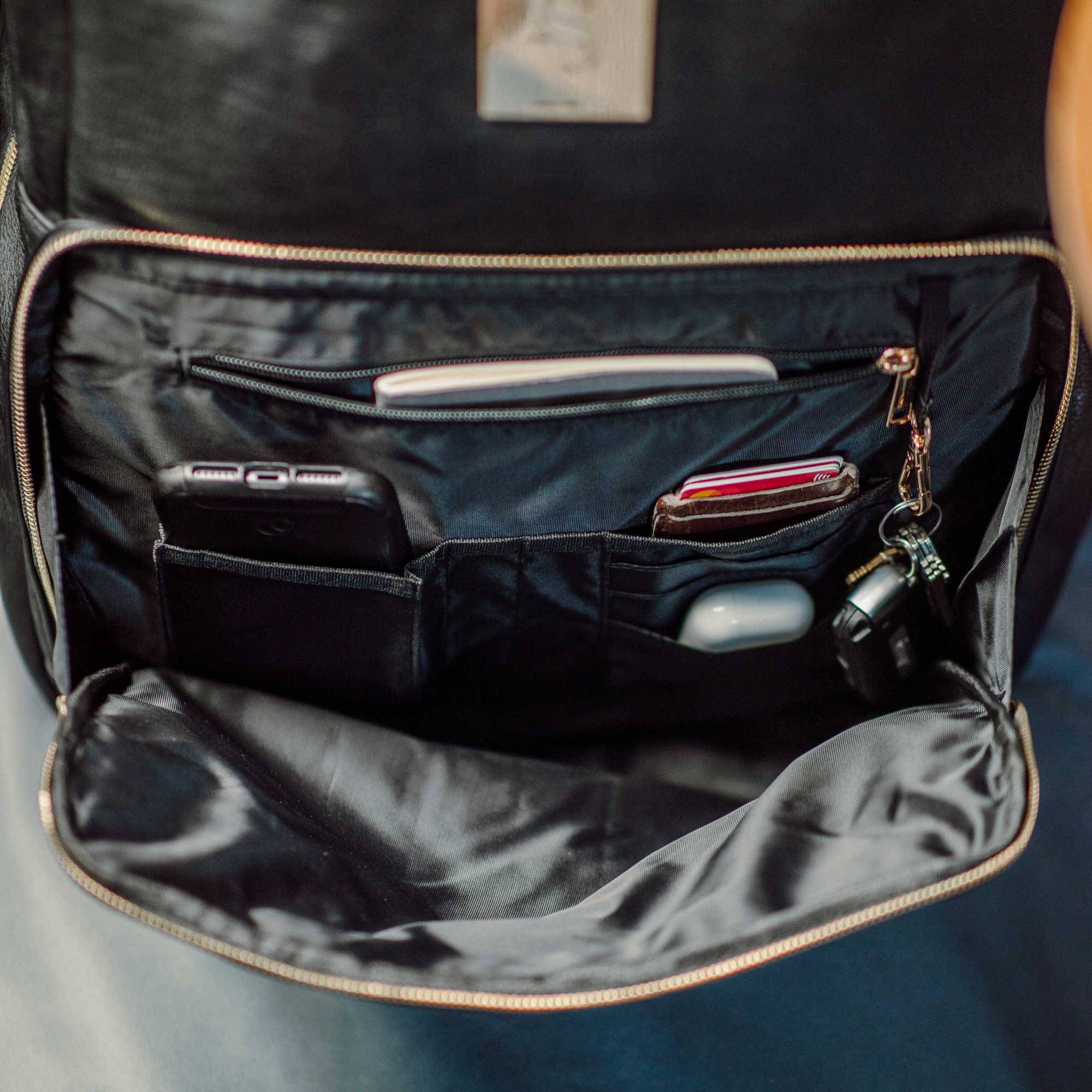Black Tumbled Leather Daily Commuter Bag - Sole Premise