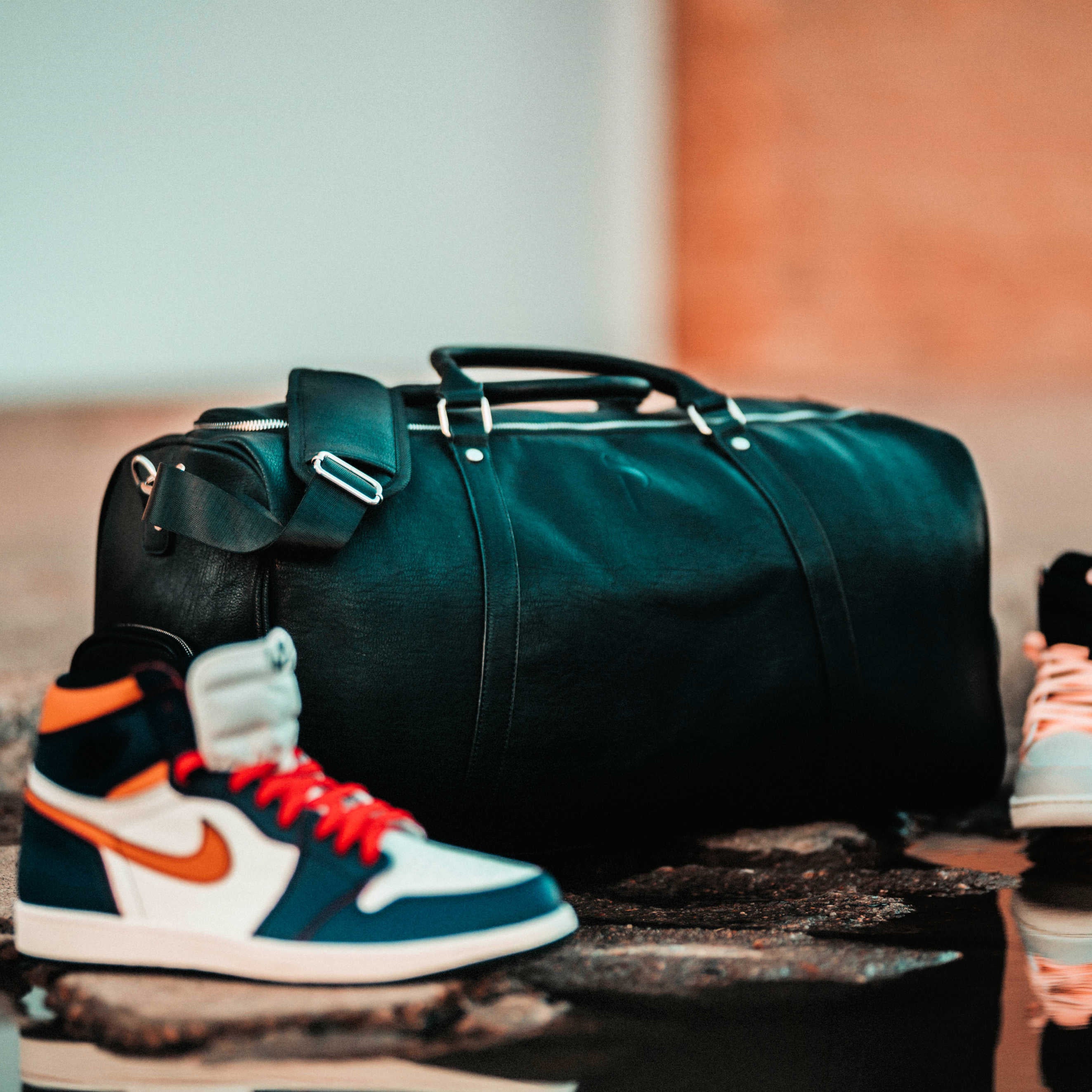 Black Leather Duffle (Warehouse Sale)