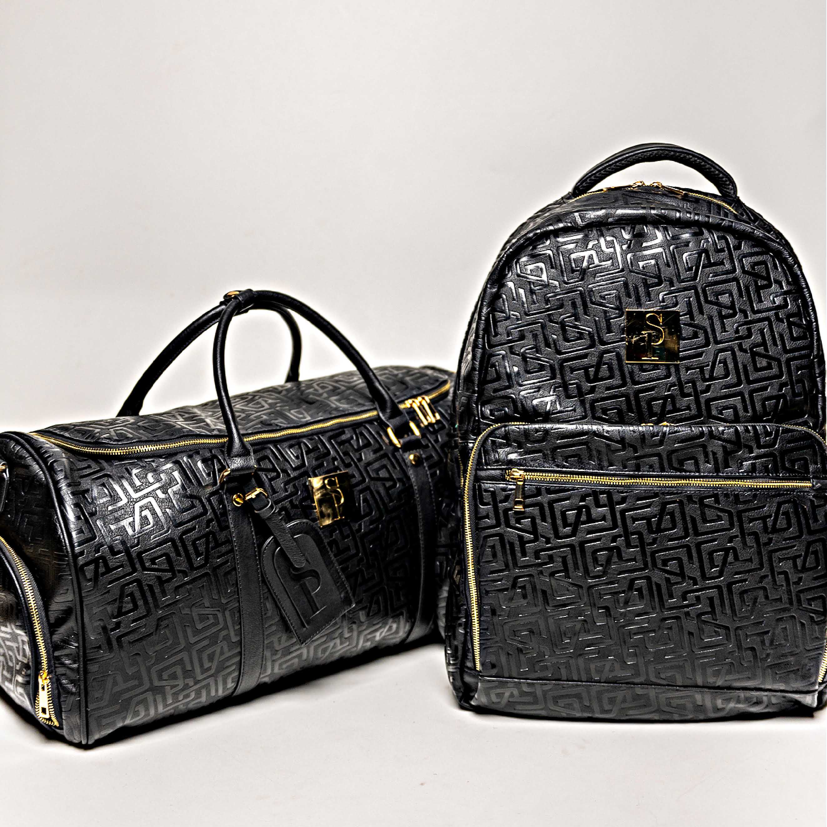 Monogram Leather 2 Bag Set (Commuter and Duffle) - Sole Premise
