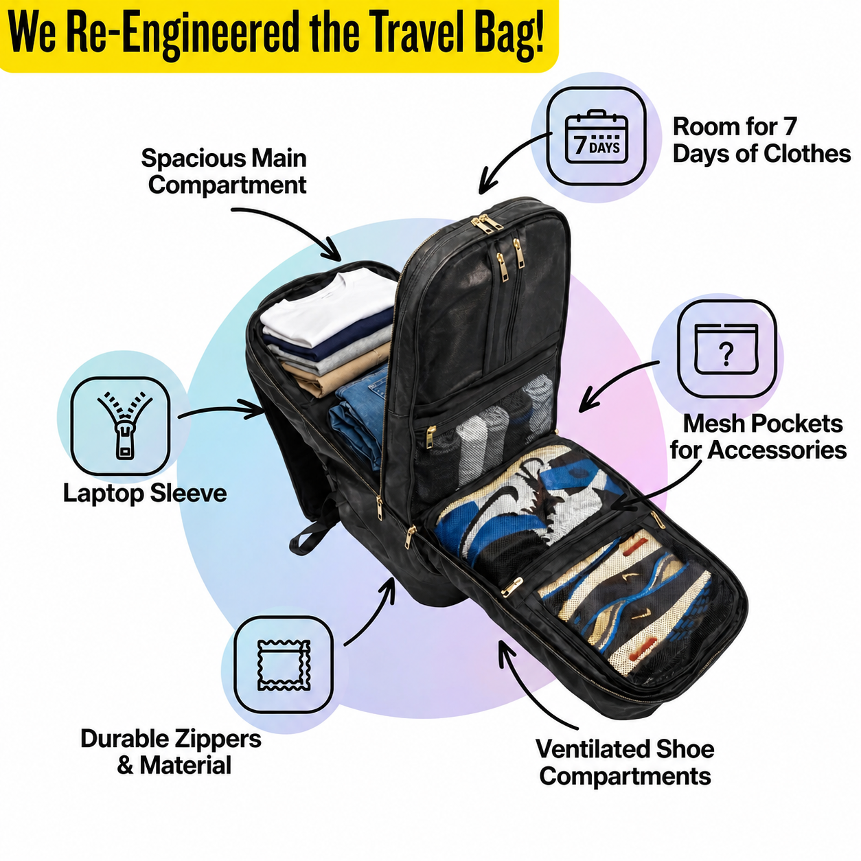 Black Leather Carryon (FLASH SALE) - Sole Premise