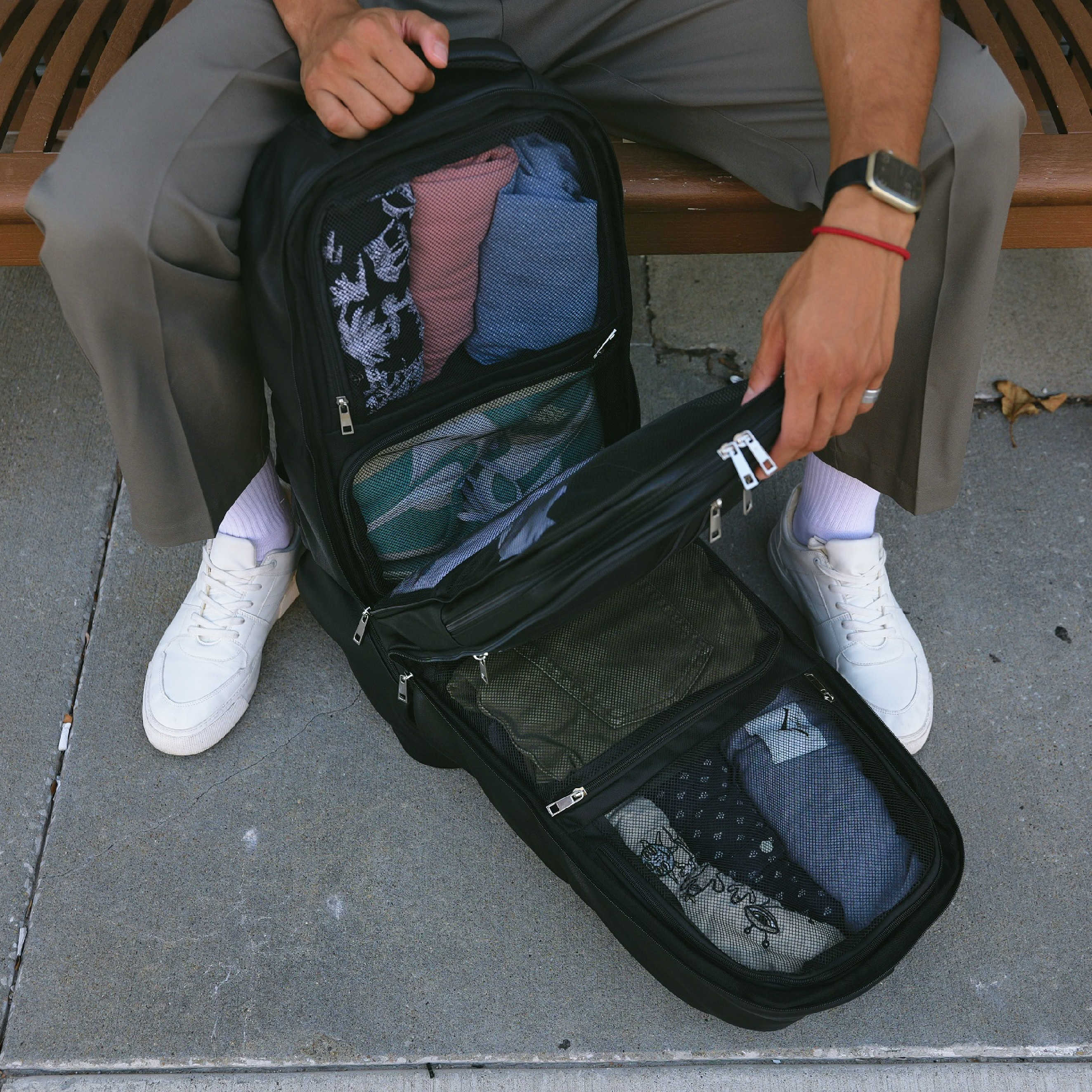 Black Leather XL Signature Bag Set (XL Signature Backpack and Duffle Bag) - Sole Premise