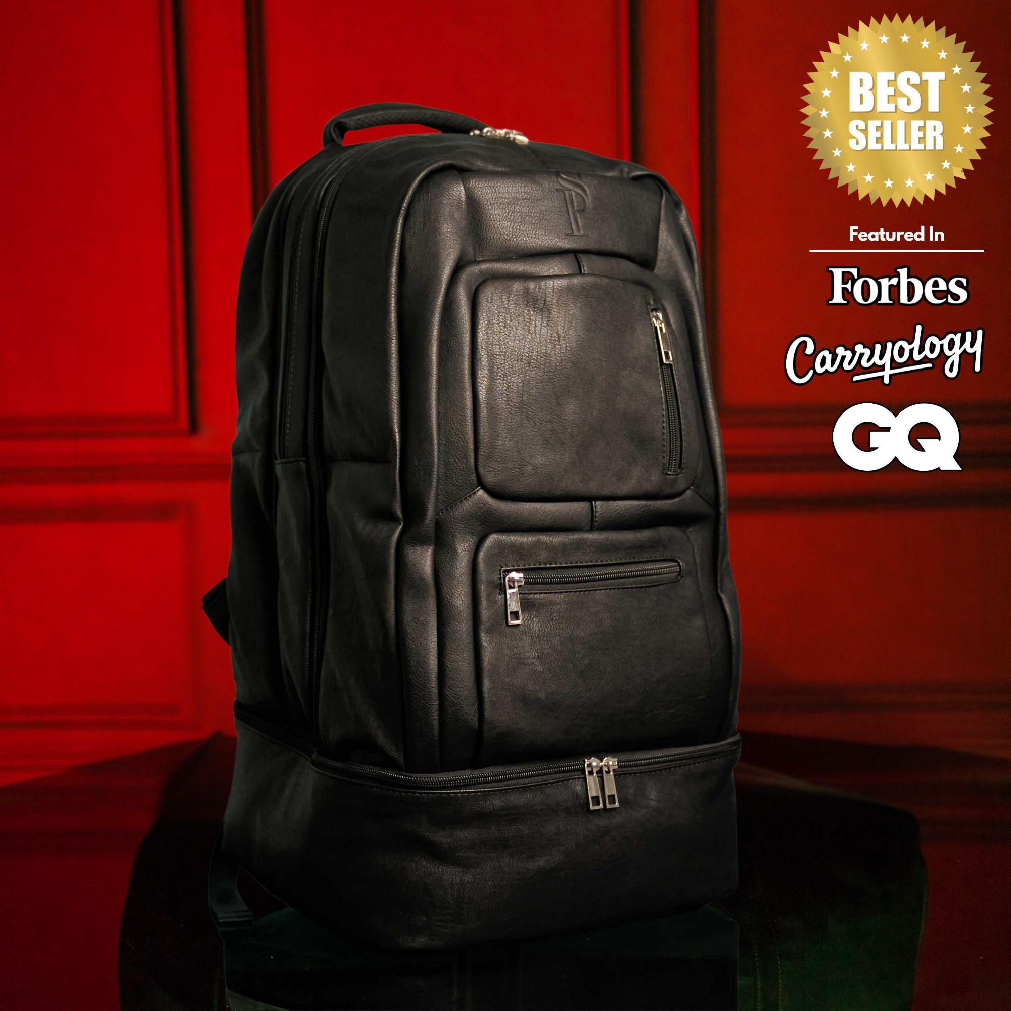 Sole Premise Black Leather Patented Carry On Backpack (Only 300 Made) XL Bag (Holds Size 17 Shoe) Sole Premise Black Leather Patented Carry On Backpack (Only 300 Made) XL Bag (Holds Size 17 Shoe)