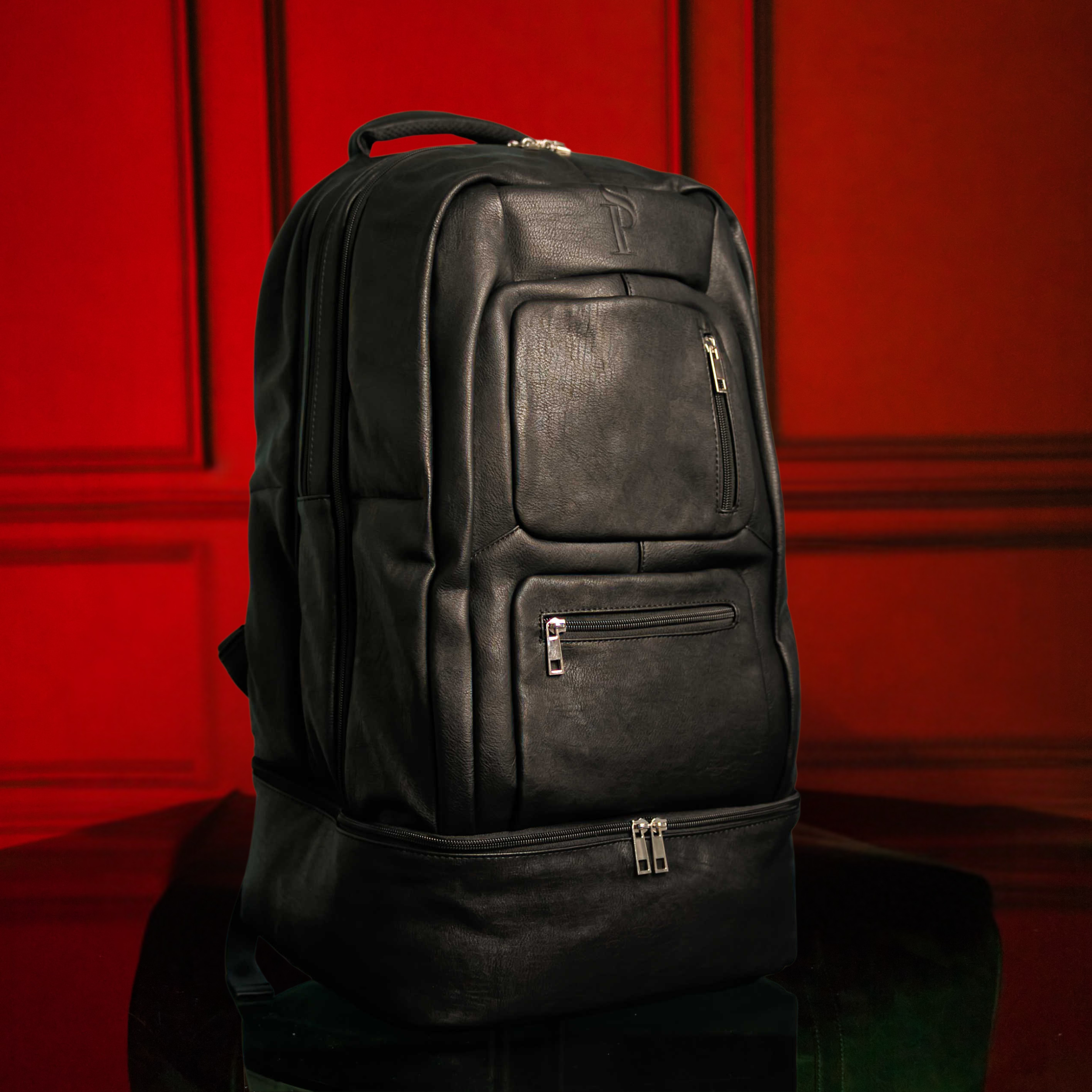 Black Leather Luxury Carry On Backpack (Patented Signature Design) - Sole Premise