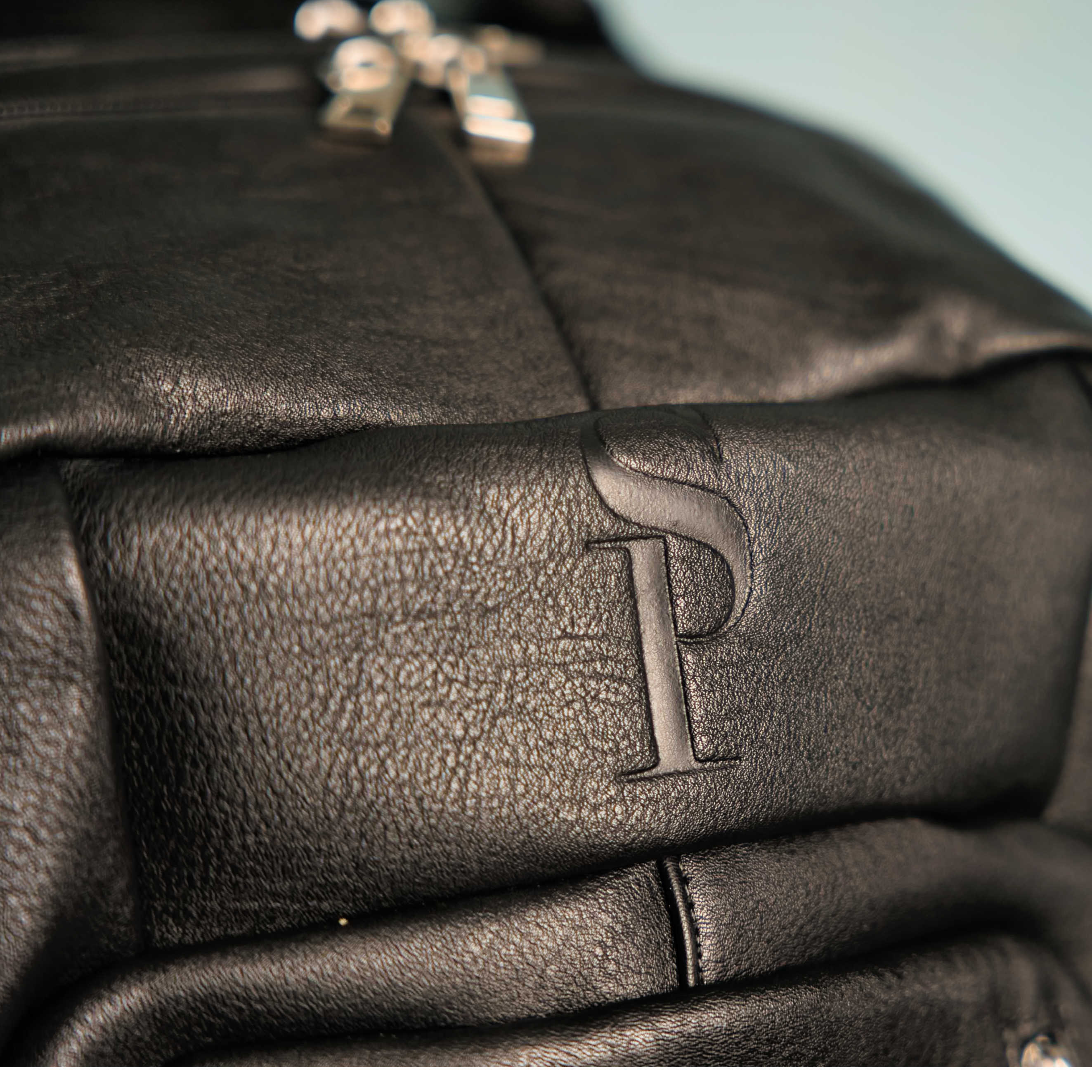 Black Leather Carryon (FLASH SALE)