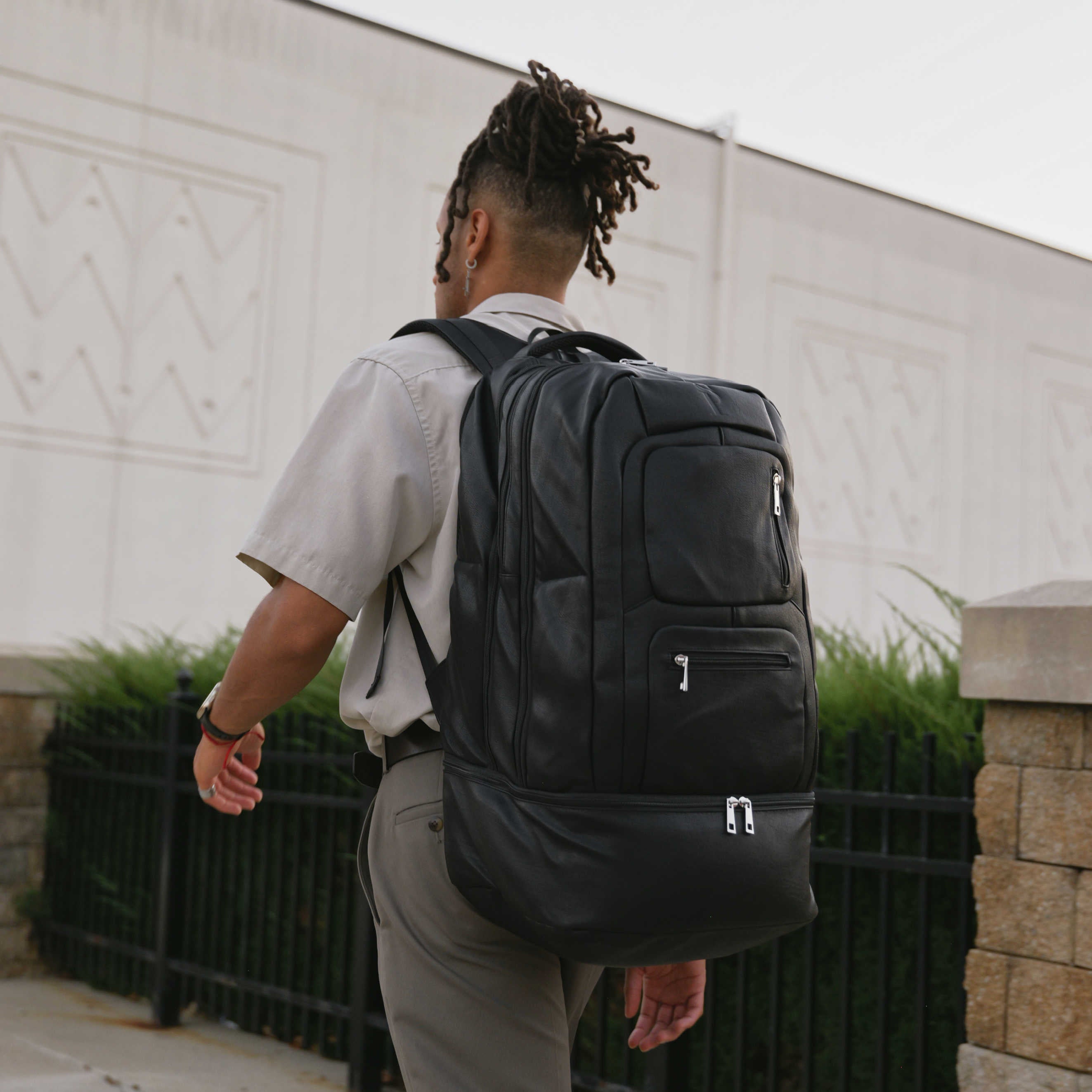 Black Leather Patented Carry-on Bag (XL Design) (Only 300 Made) - Sole Premise