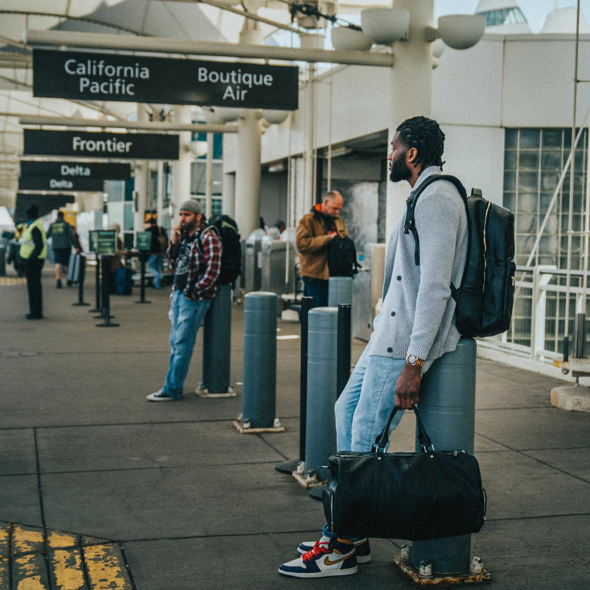 Black Leather Duffle (Warehouse Sale)