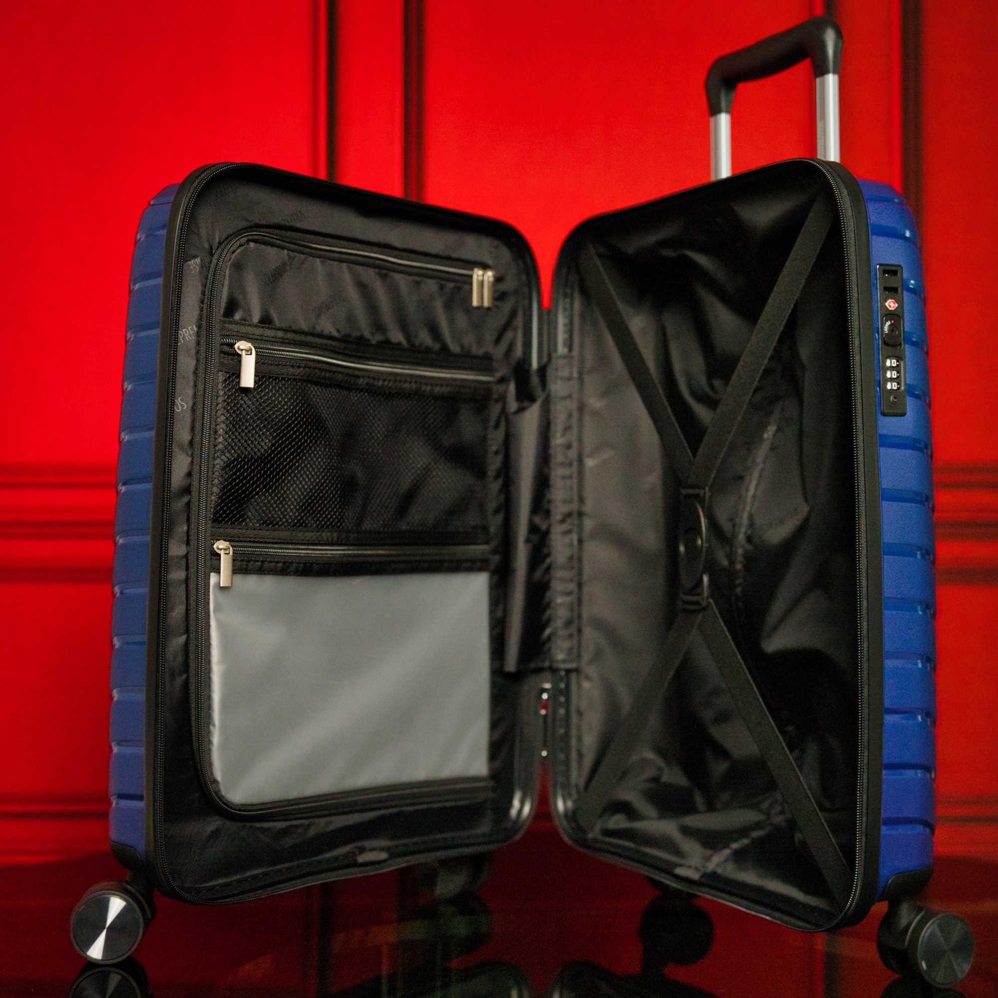 20-inch Blue Carry-On Hardcase Roller Luggage with 360° Wheels