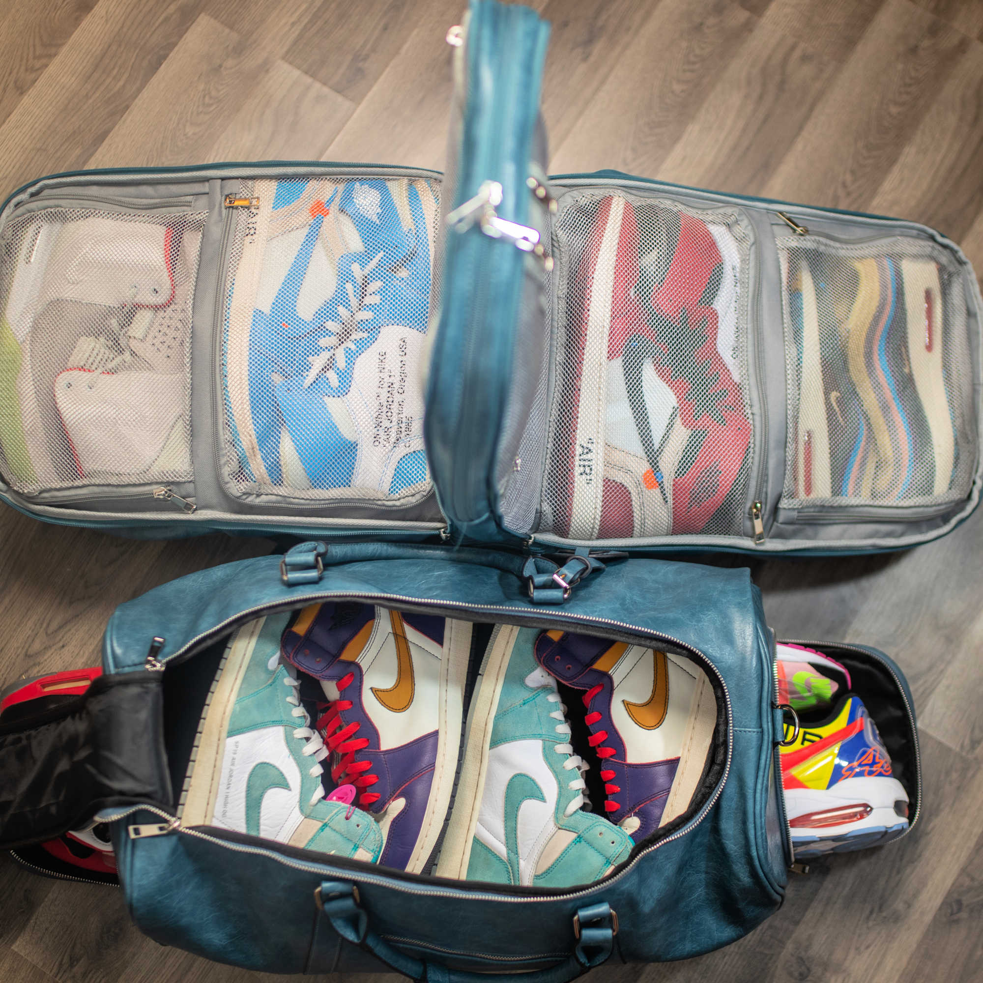 Blue Leather Luxury Carry-On (Patented Signature Design) - Sole Premise