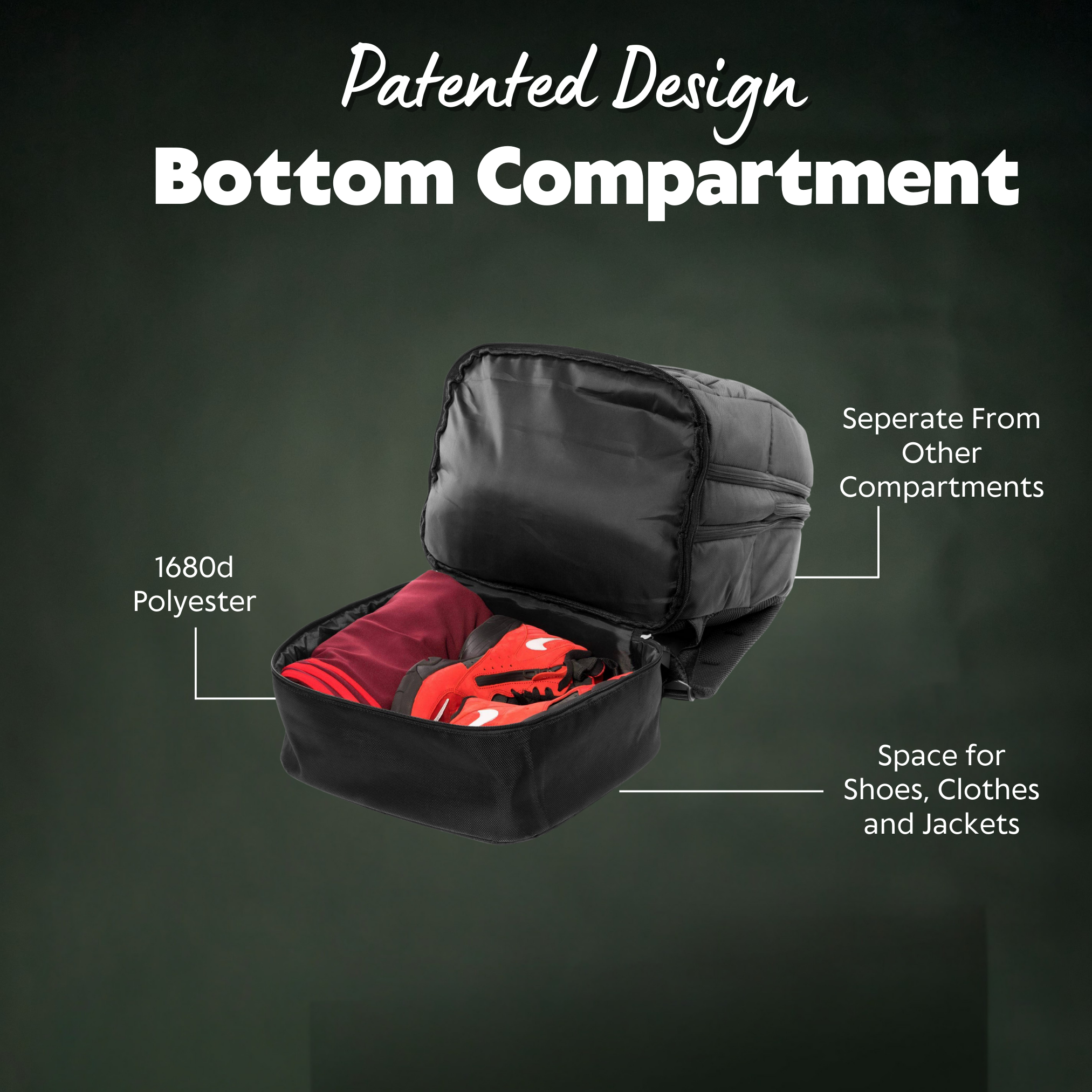 Polyester Travel Carry-on Patented Design (XL Version) *Holds Size 17 Shoe - Sole Premise