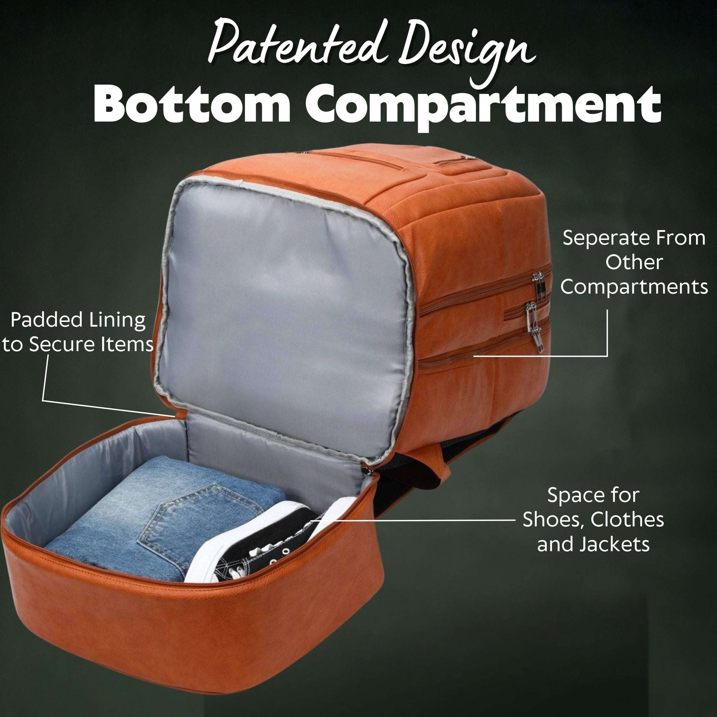 Brown Leather Patented Shoe Bag (XL Design) *Holds Size 17 - Sole Premise