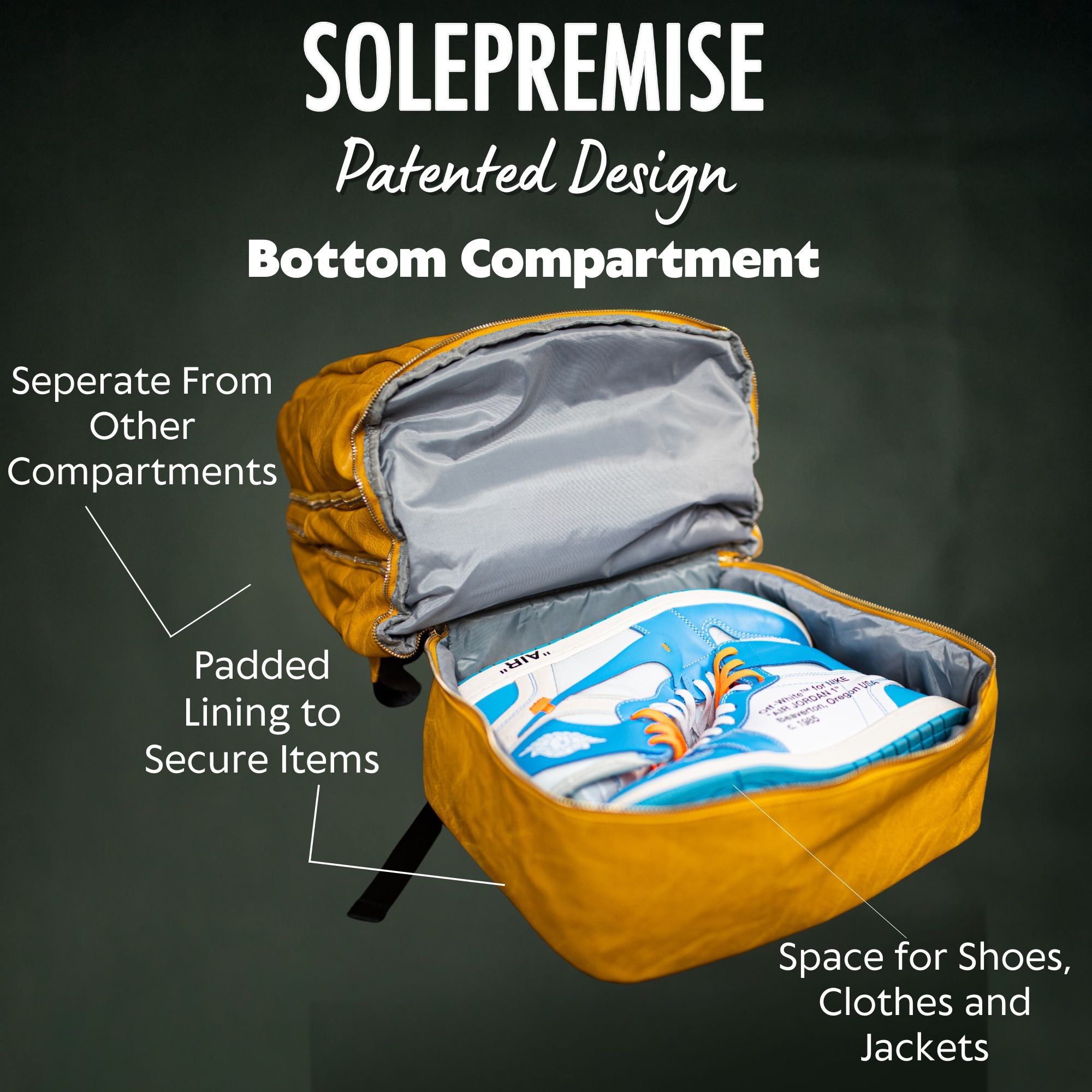 Yellow Leather Carry-On Backpack (Patented Signature Design) - Sole Premise