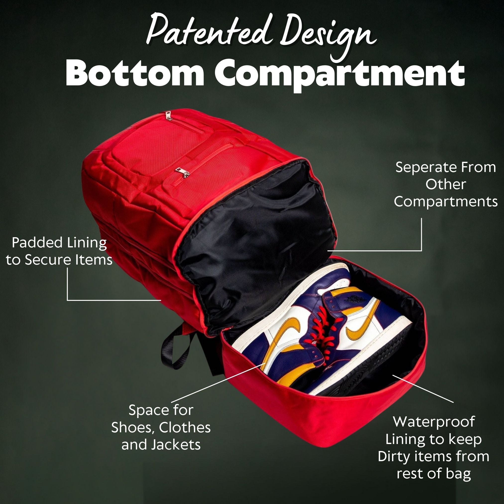Red Polyester Patented Carry-On (XL Design) *Holds Size 17 - Sole Premise