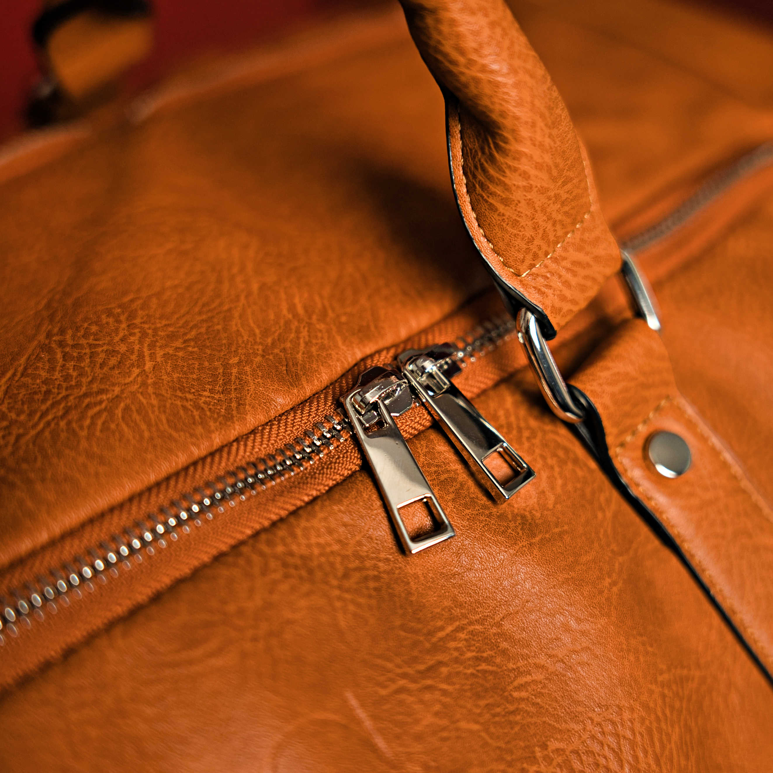 Brown Tumbled Leather Duffle Bag - Sole Premise