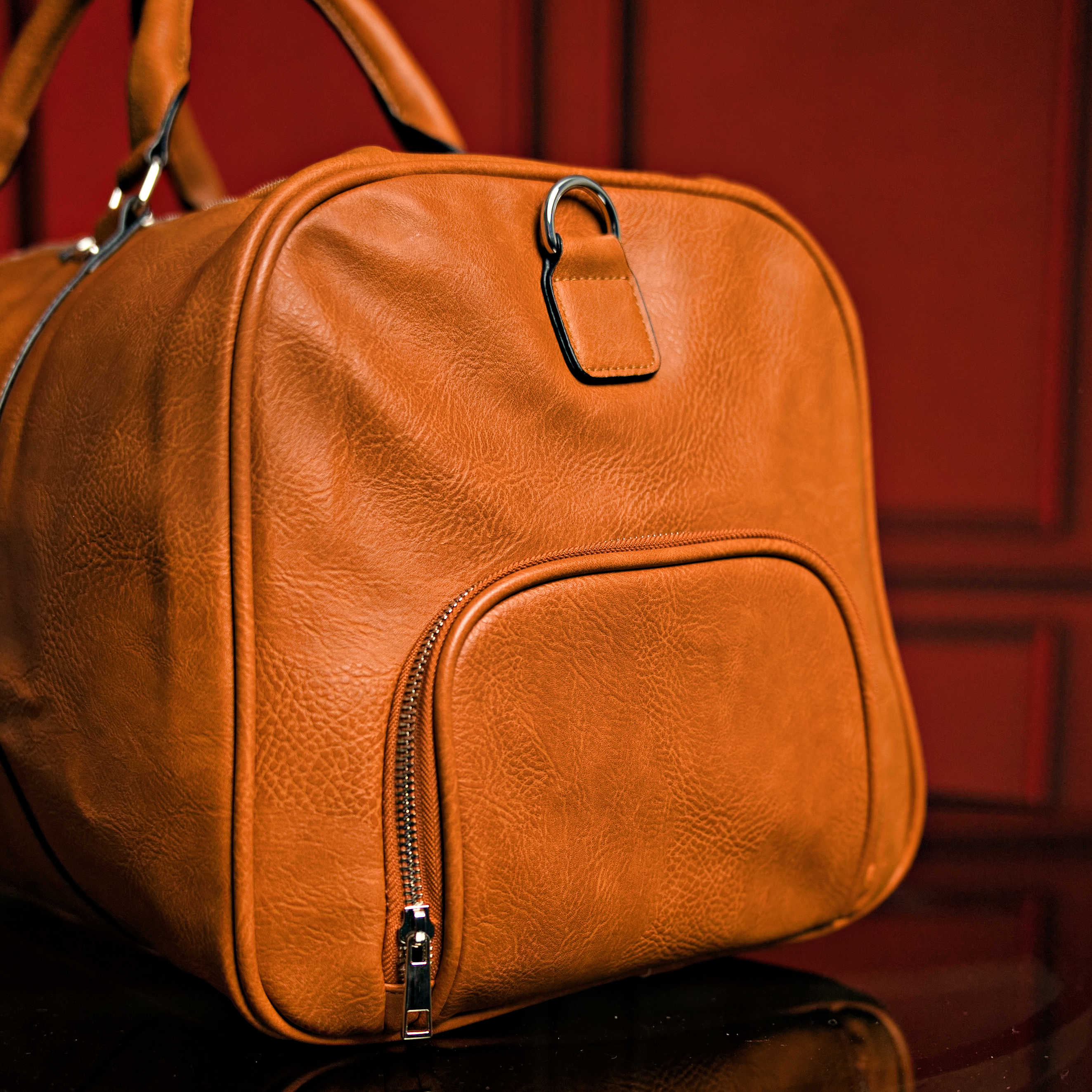 Brown Tumbled Leather Duffle Bag - Sole Premise