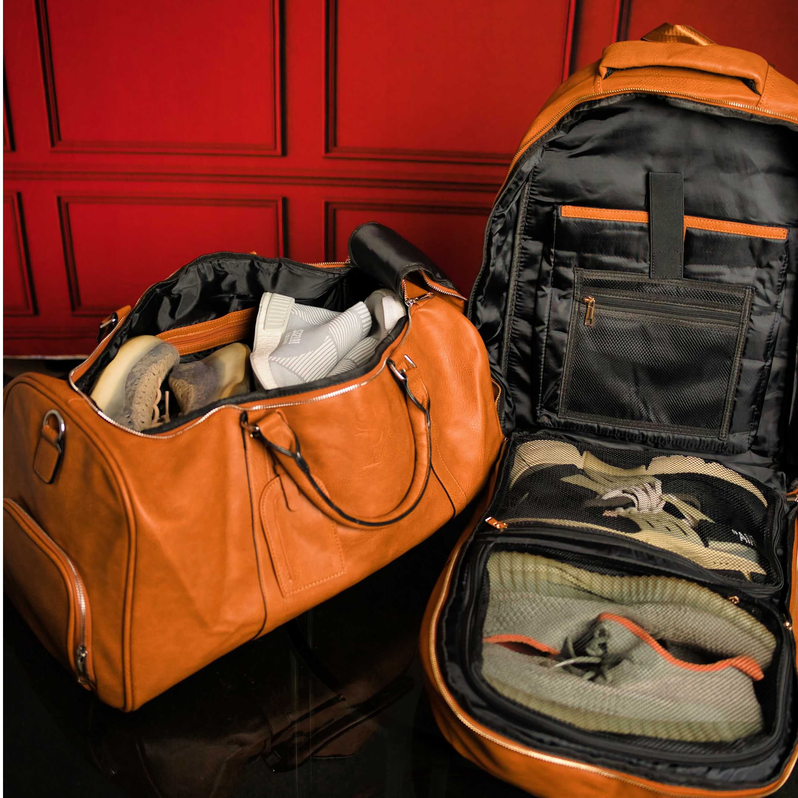 Brown Tumbled Leather 3 Bag Set - Sole Premise