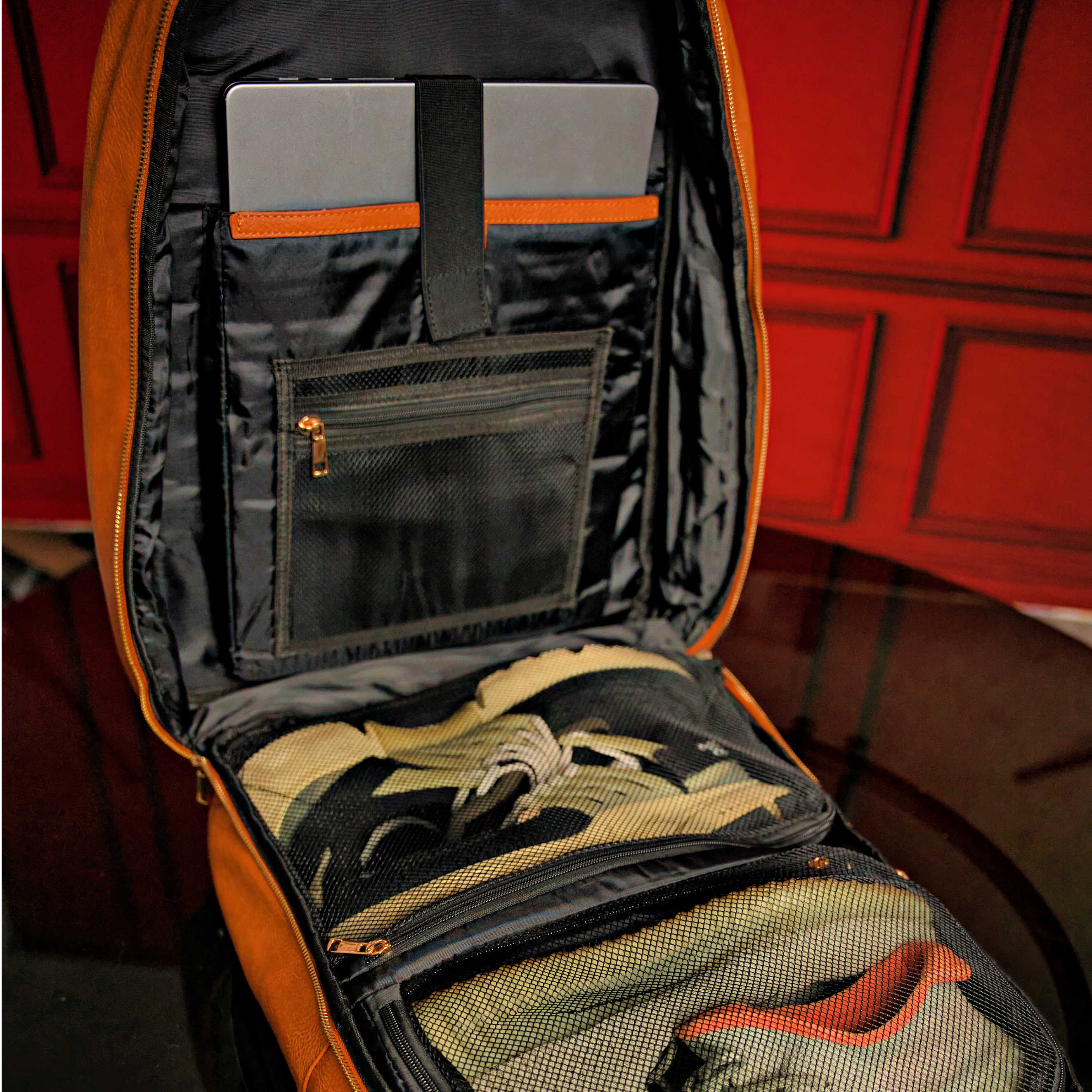 Brown Tumbled Leather Daily Commuter Backpack - Sole Premise