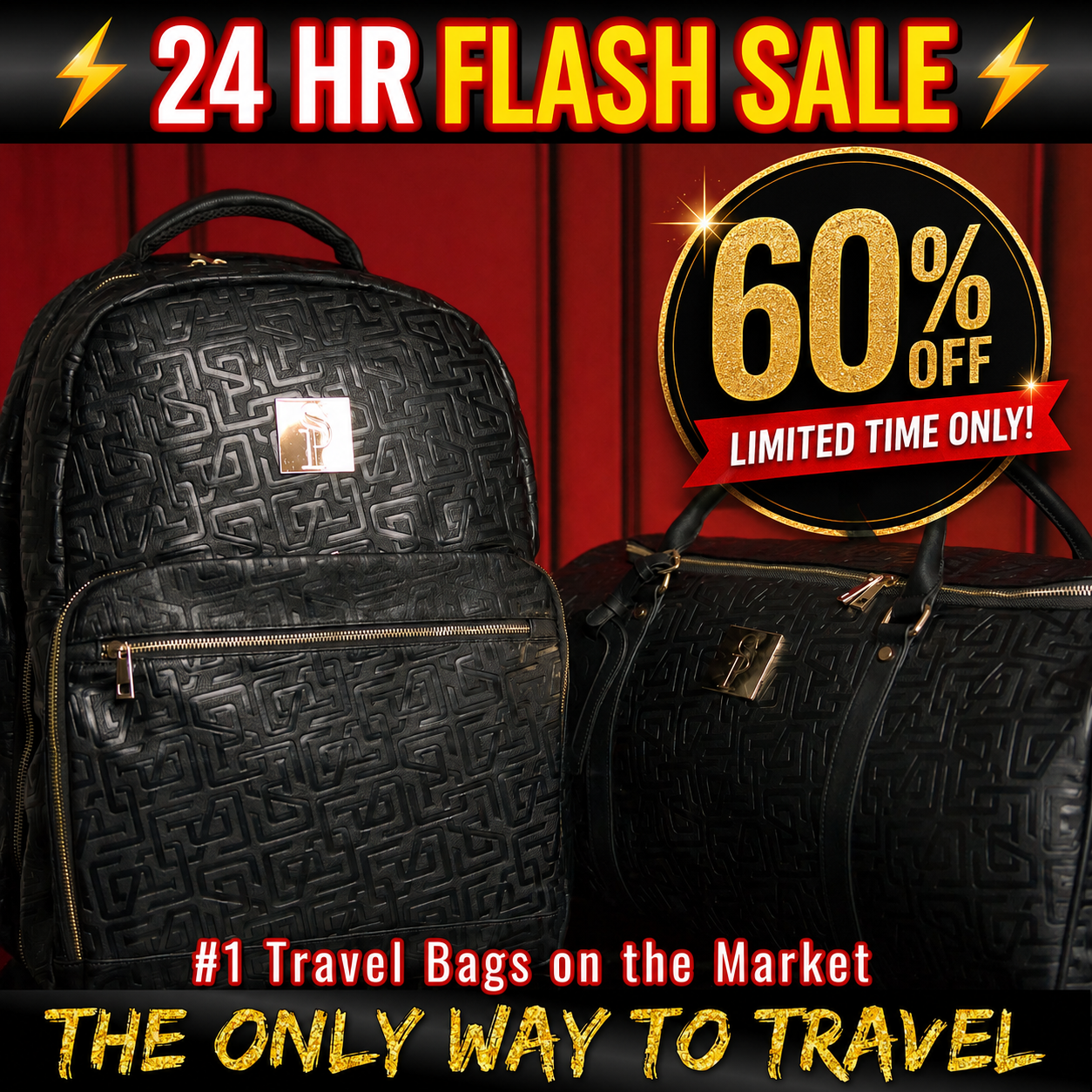 Monogram Commuter & Duffle Leather Set (FLASH SALE)