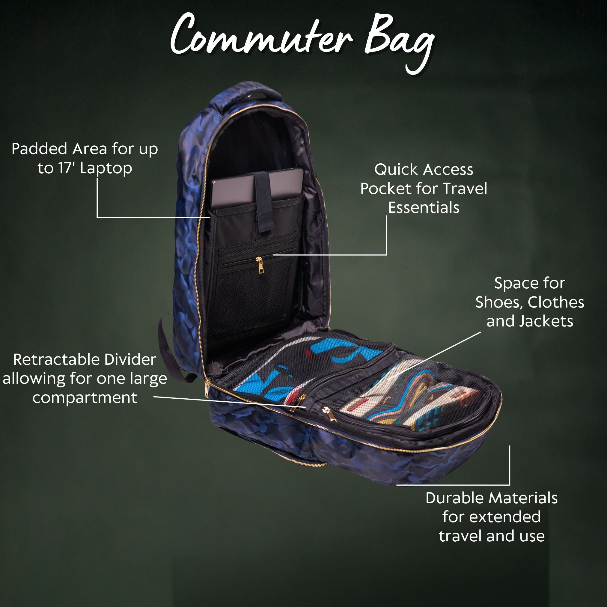 Blue Camo Commuter Bag - Sole Premise