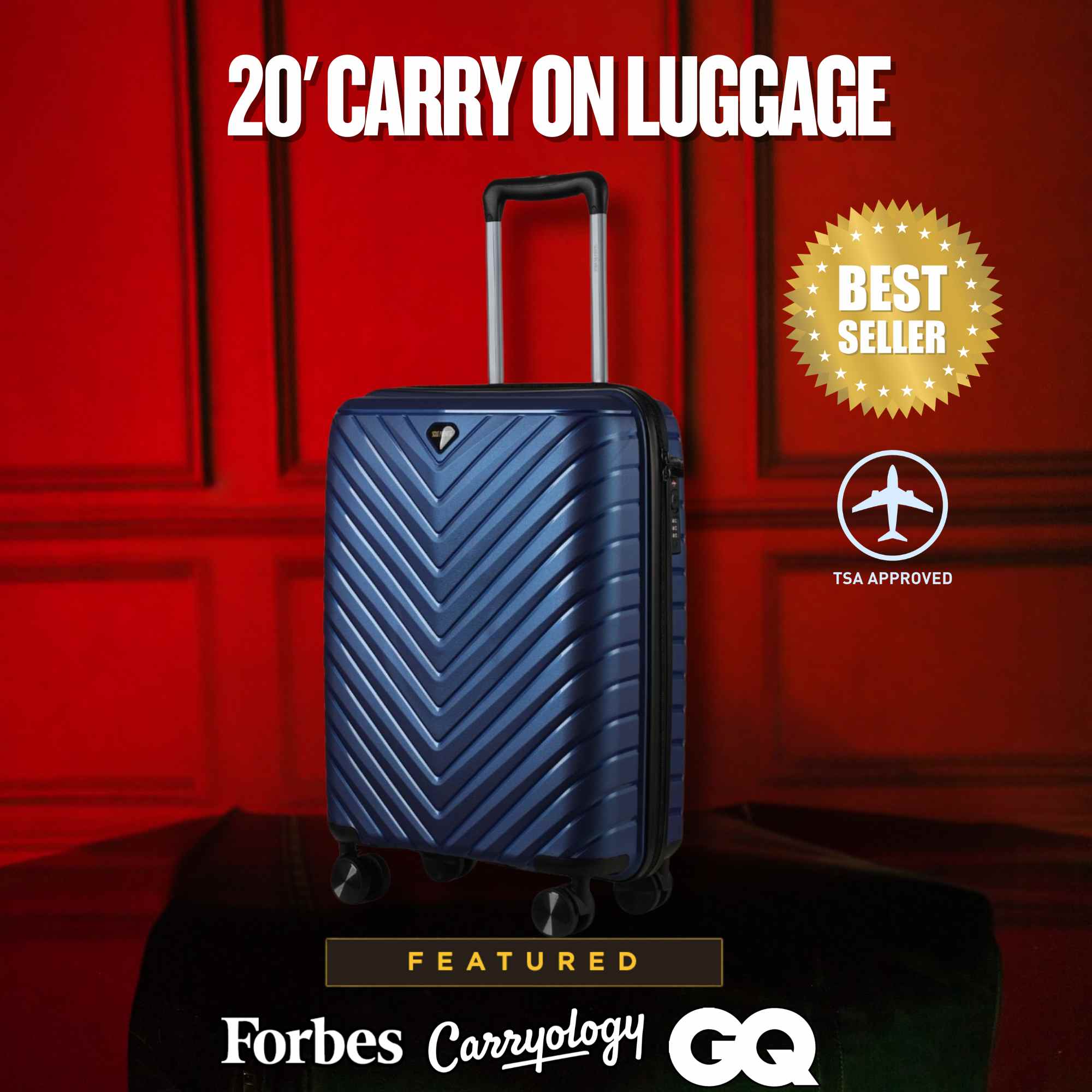 20-inch Blue Carry-On Hardcase Roller Luggage - Sole Premise