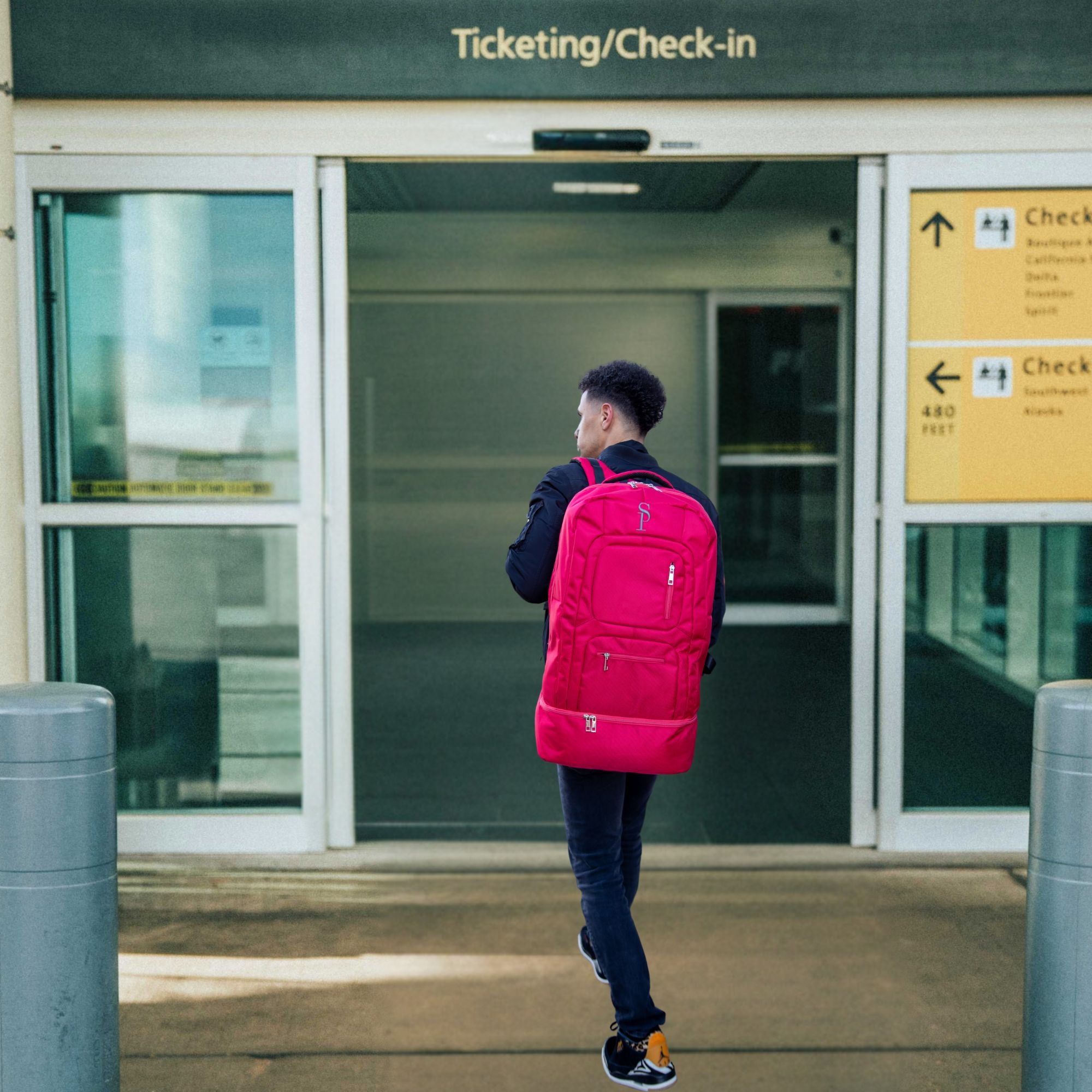 Red Polyester Carryon Bag