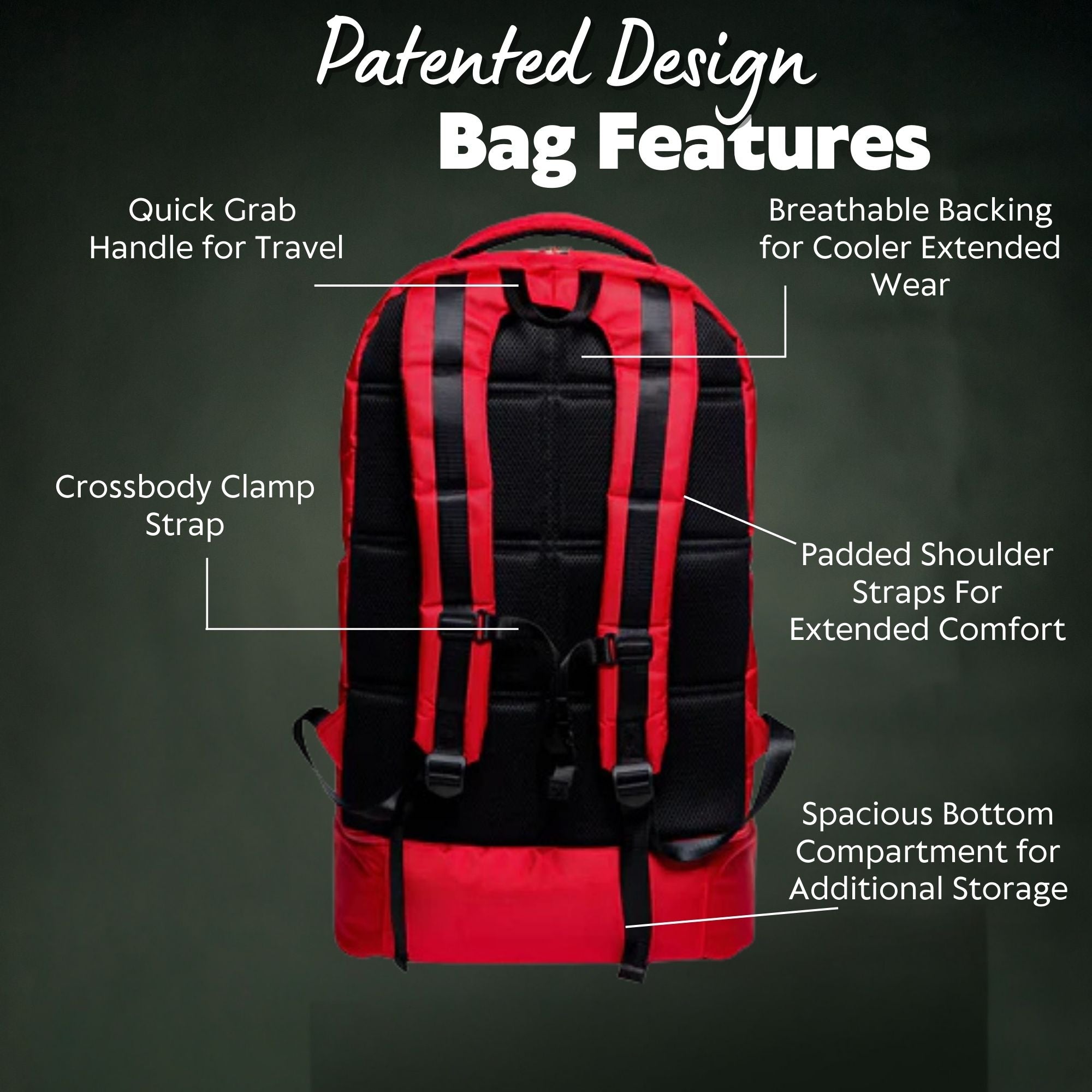 Red Polyester Patented Carry-On (XL Design) *Holds Size 17 - Sole Premise