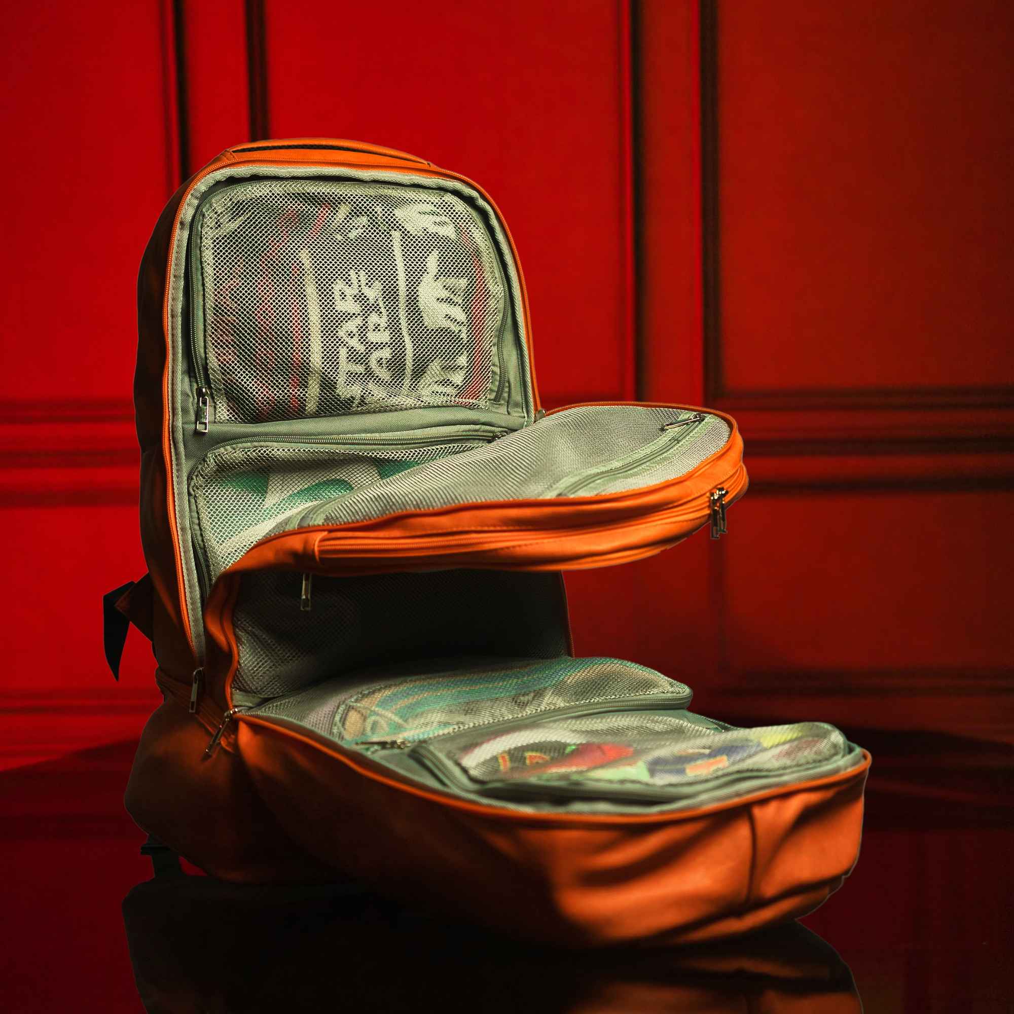 Orange Leather Patented Carry-On Backpack (Only 300 Made) - Sole Premise