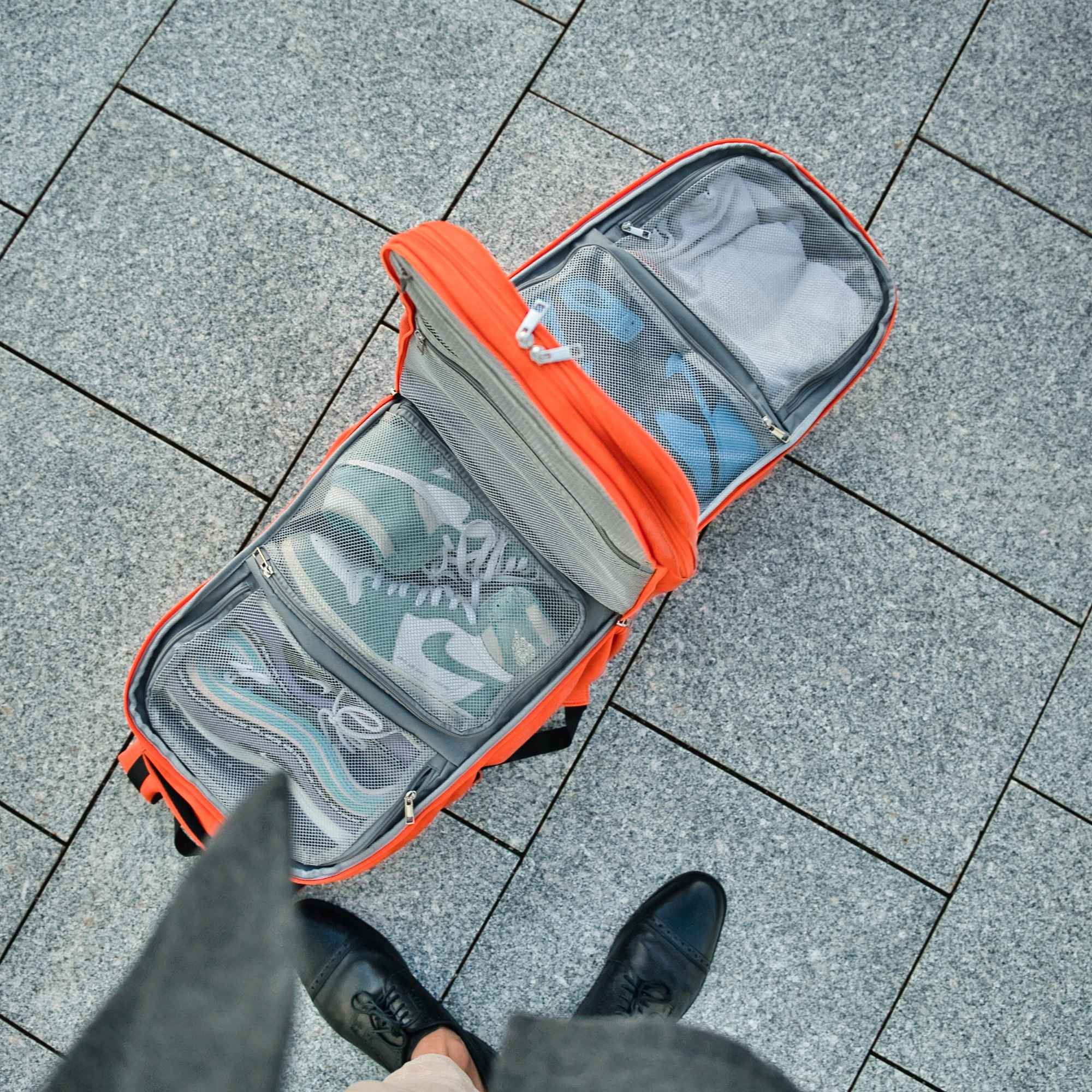 Orange Leather Patented Carry-On Backpack (Only 300 Made) - Sole Premise