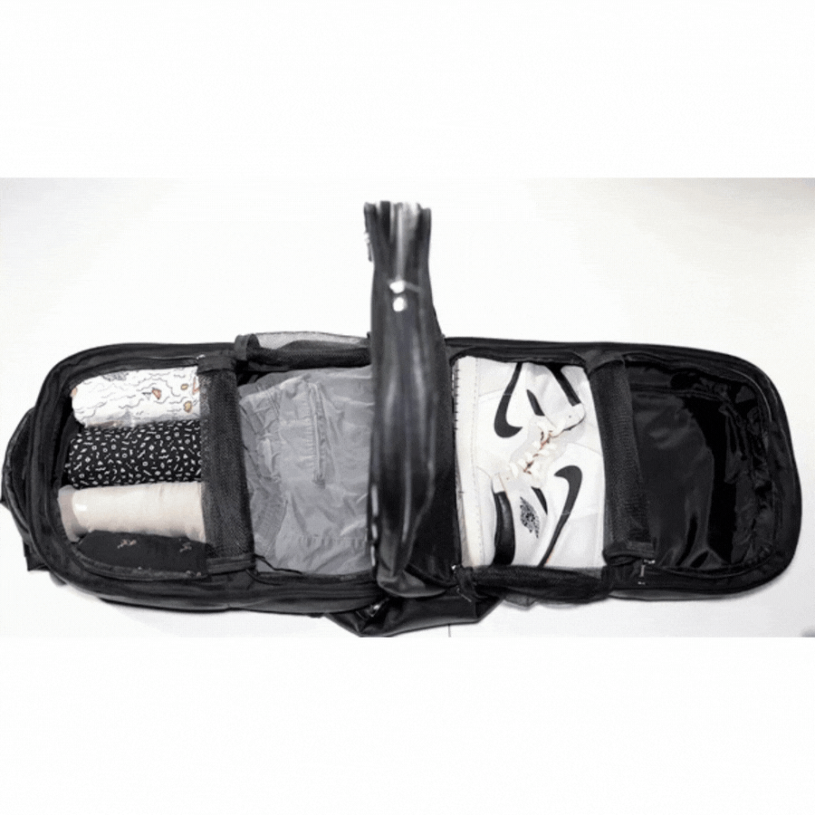 Black Leather Patented Carry-on Bag (XL Design) (Only 300 Made) - Sole Premise