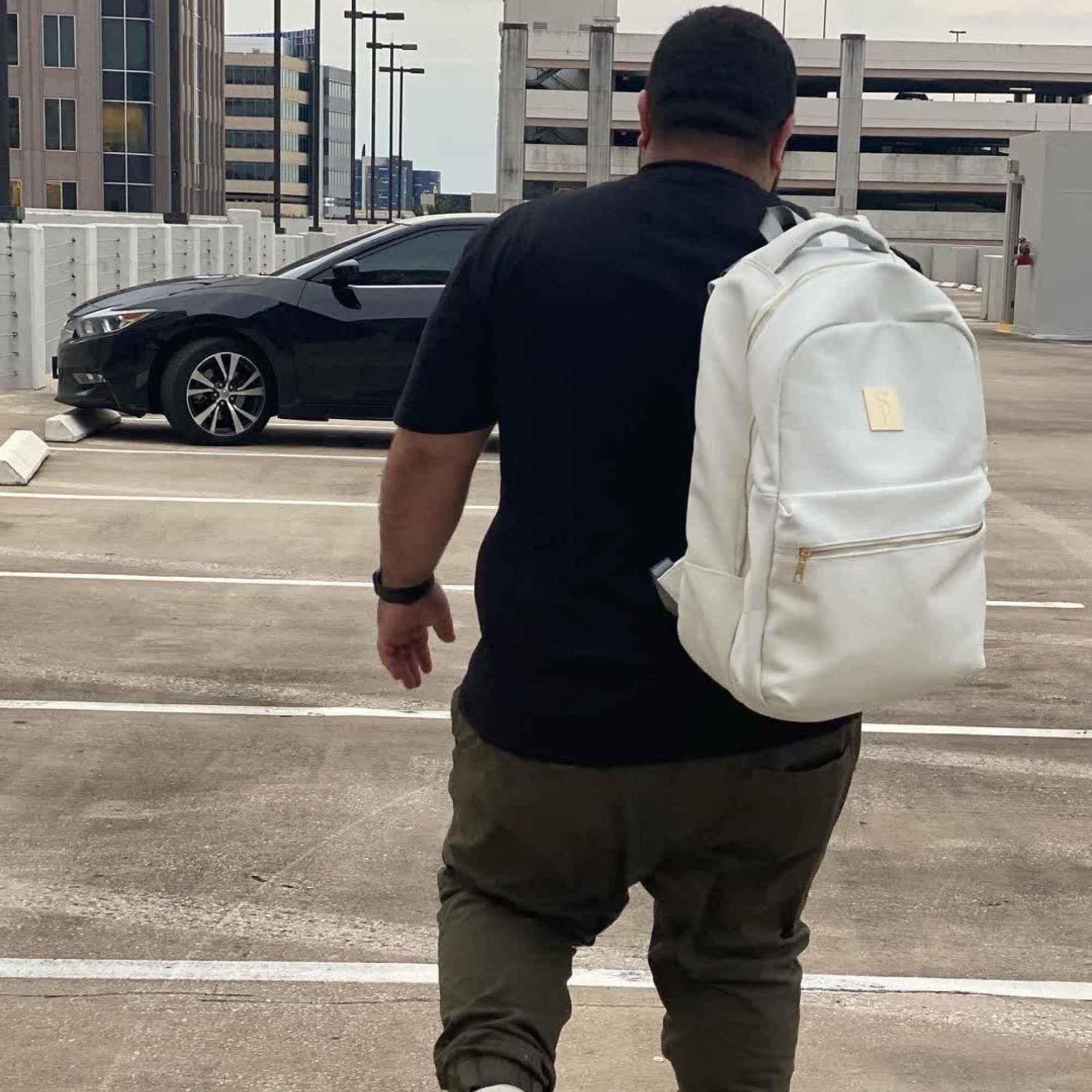 White Tumbled Leather 2 Bag Set (Commuter and Duffle) - Sole Premise