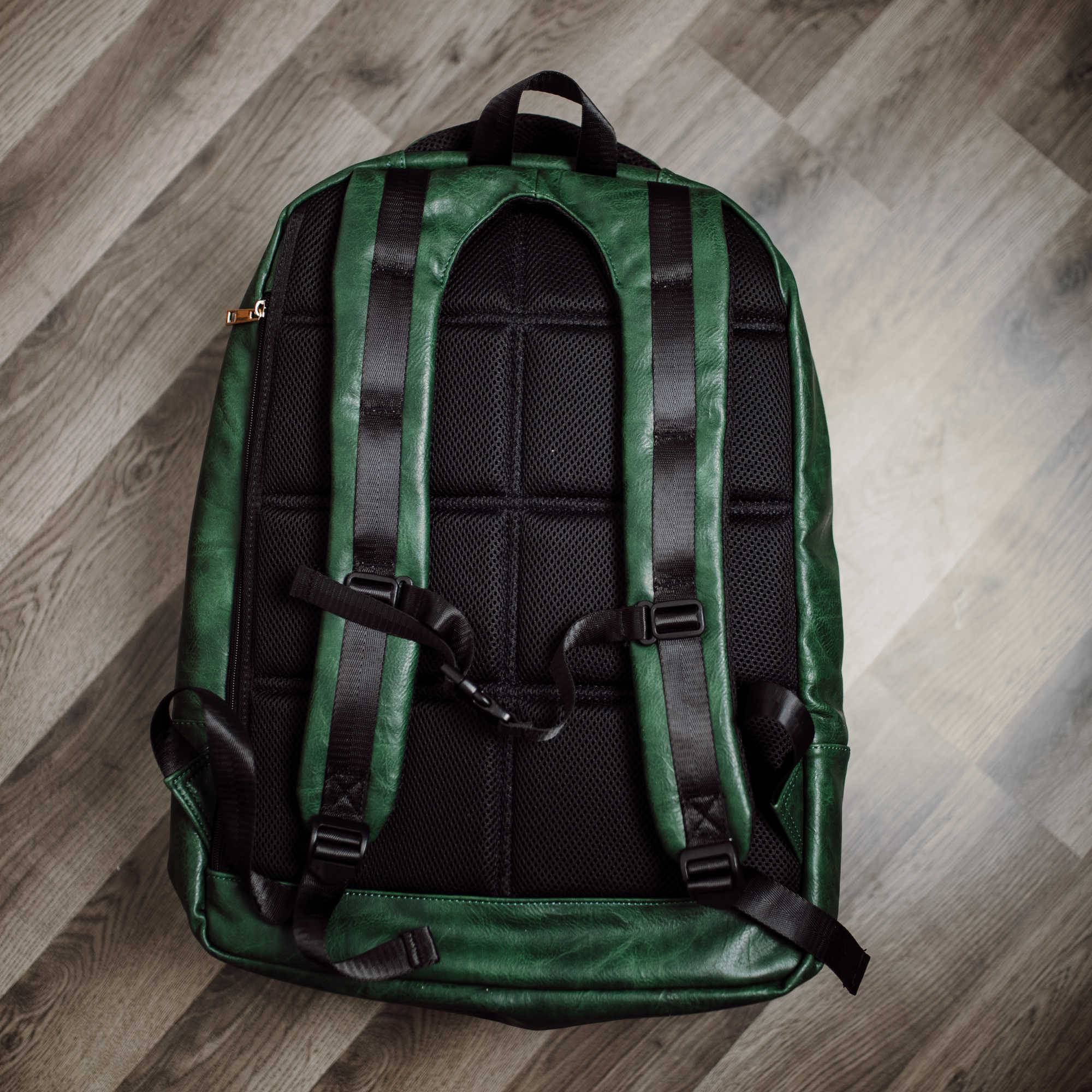 Emerald Green Tumbled Leather Commuter Bag - Sole Premise