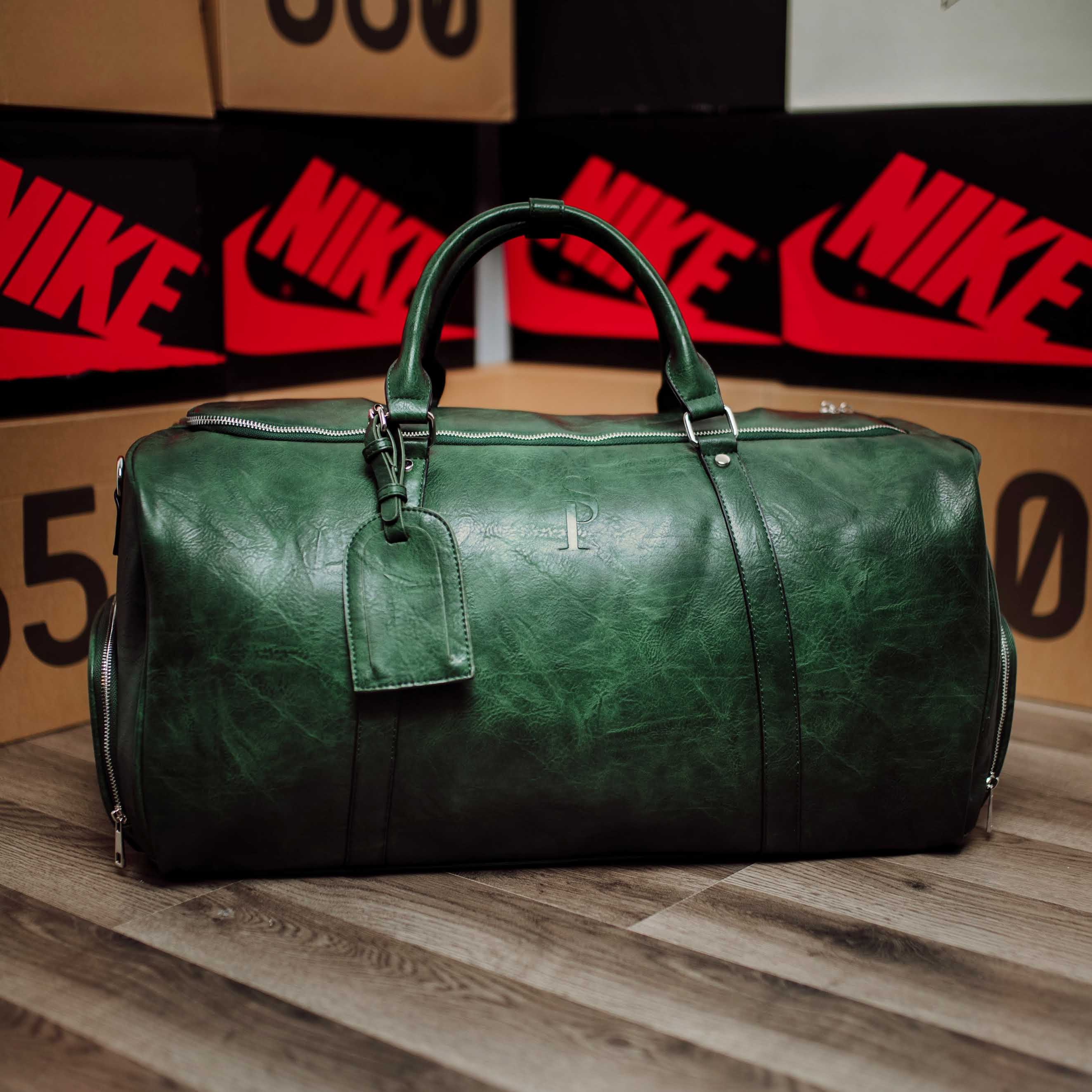 Emerald Green Leather Duffle (Spring Deal)