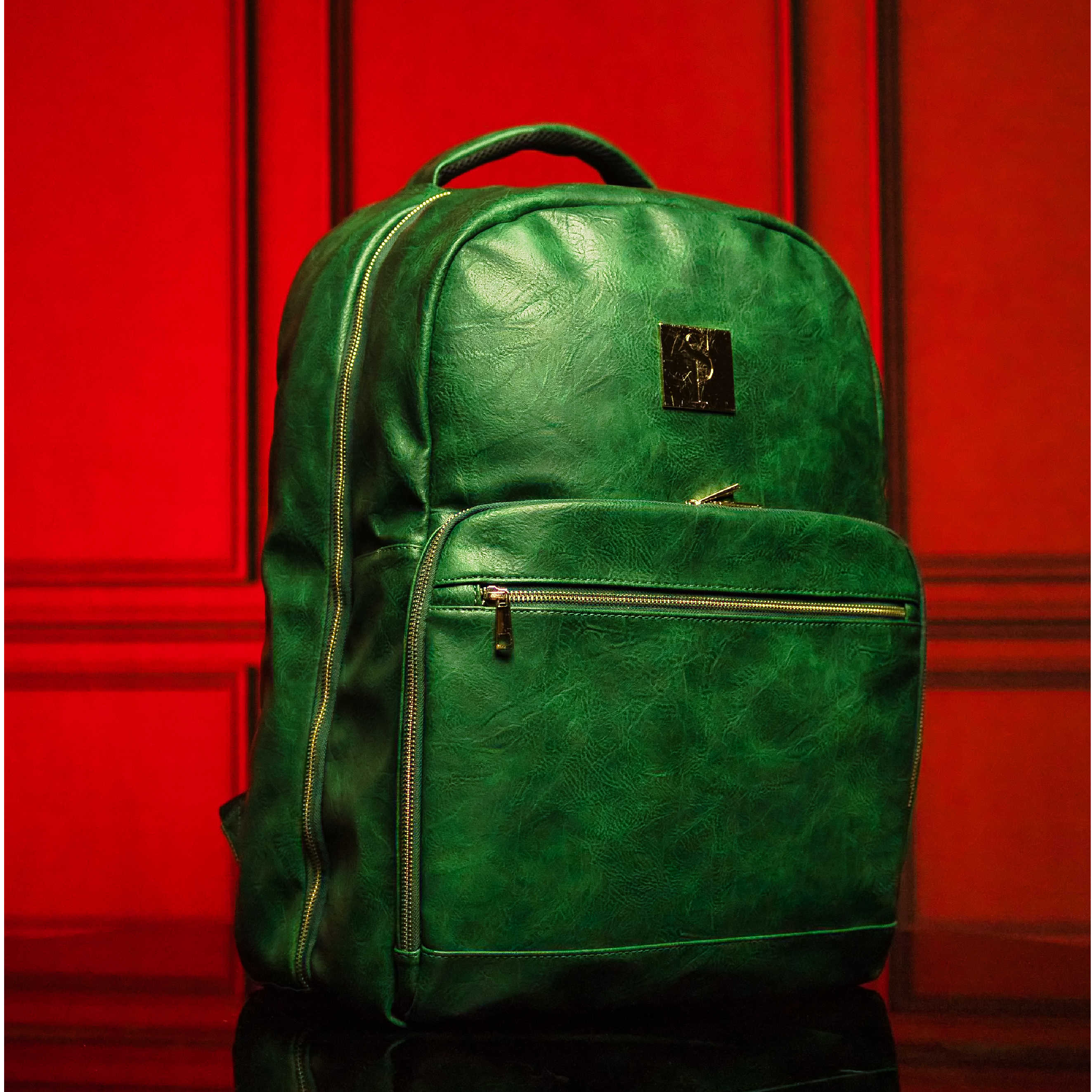 Emerald Green Tumbled Leather Commuter Bag - Sole Premise