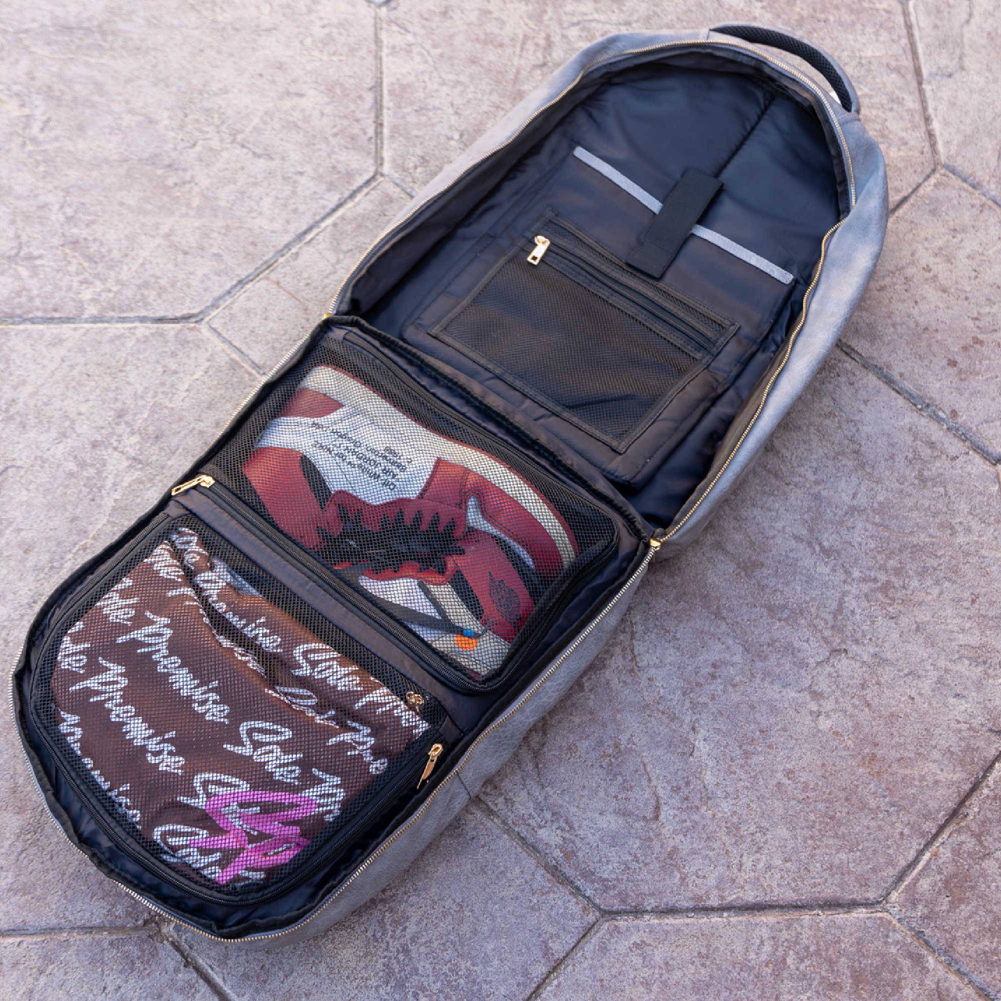 Grey Tumbled Leather Commuter Bag - Sole Premise