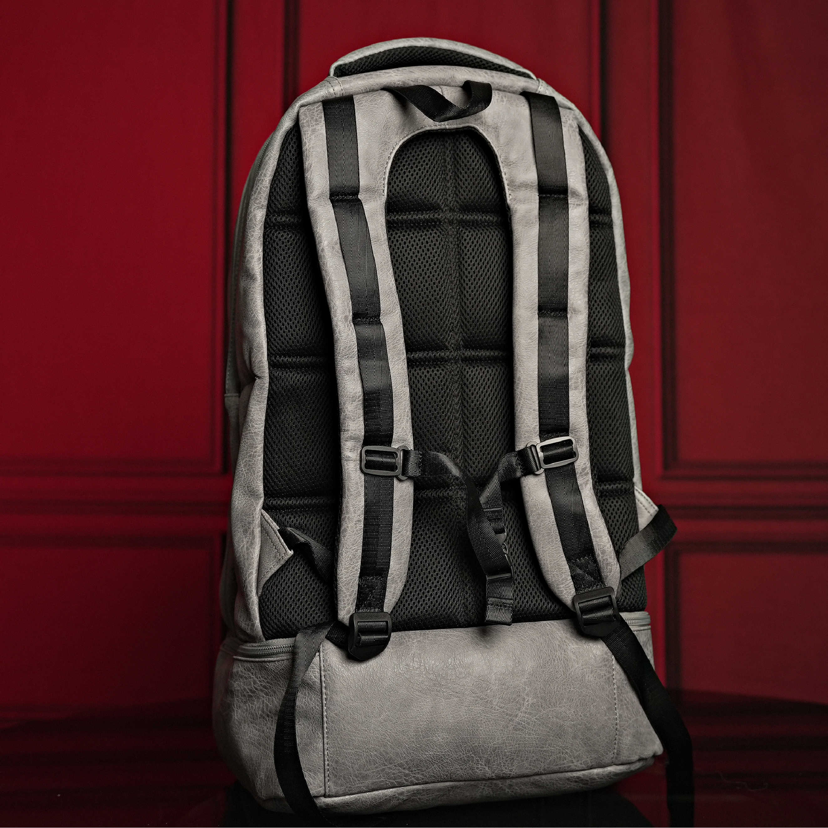 Grey Leather Luxury Carry-On Backpack (Patented Signature Design) - Sole Premise