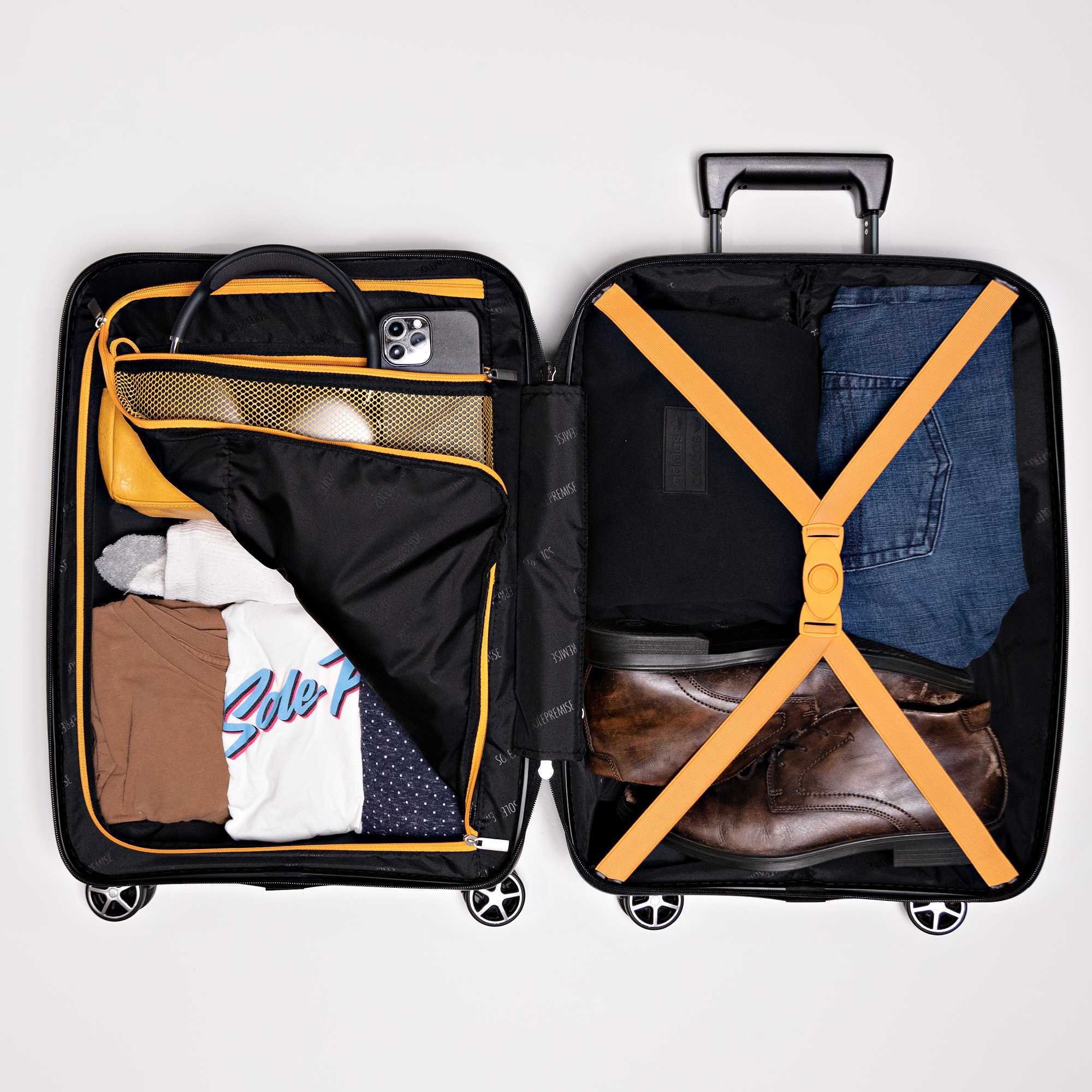 28-inch Black Hardcase Roller Luggage with 360° Wheels & TSA Lock - Sole Premise