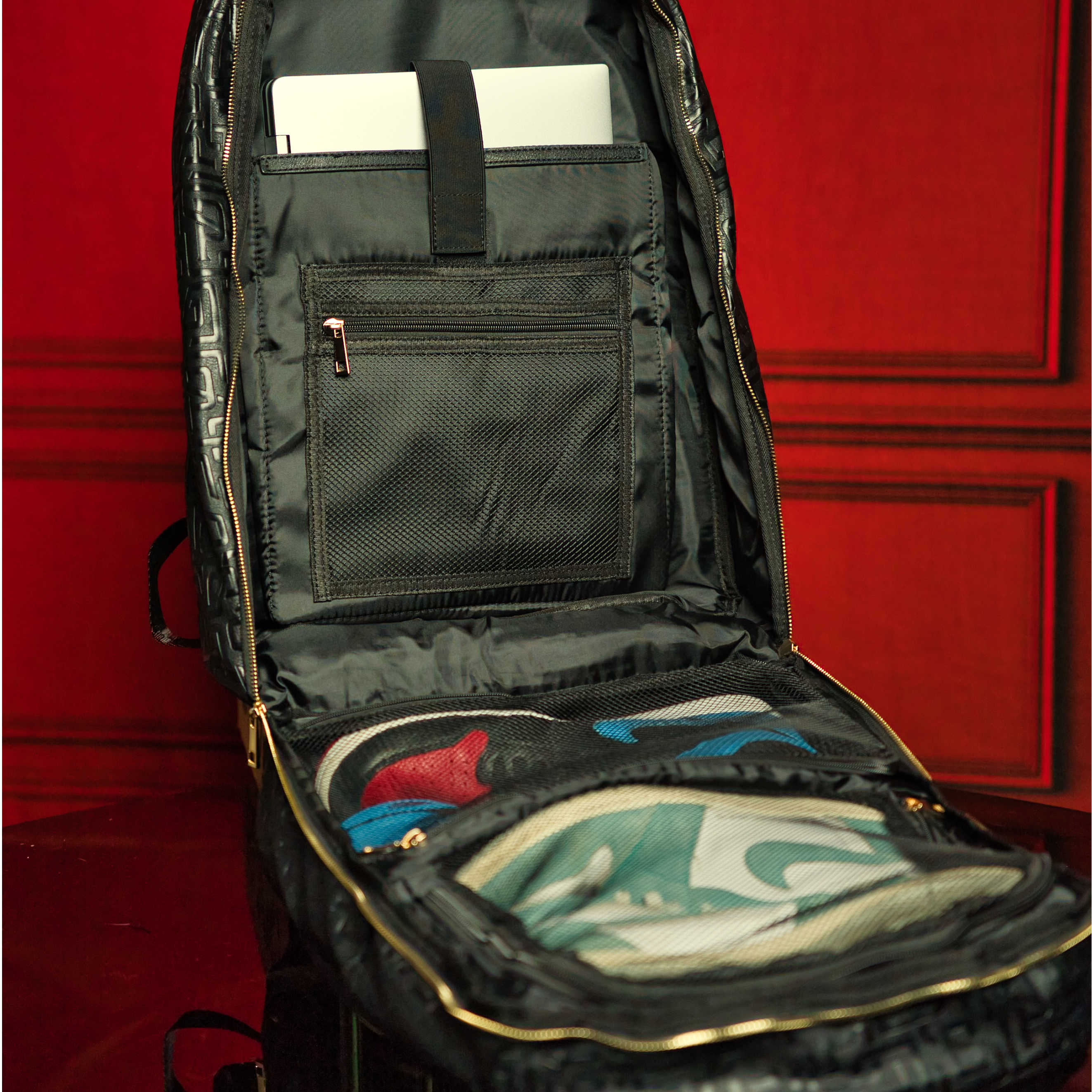 Black Monogram Leather Daily Commuter Bag (Lux Line) - Sole Premise