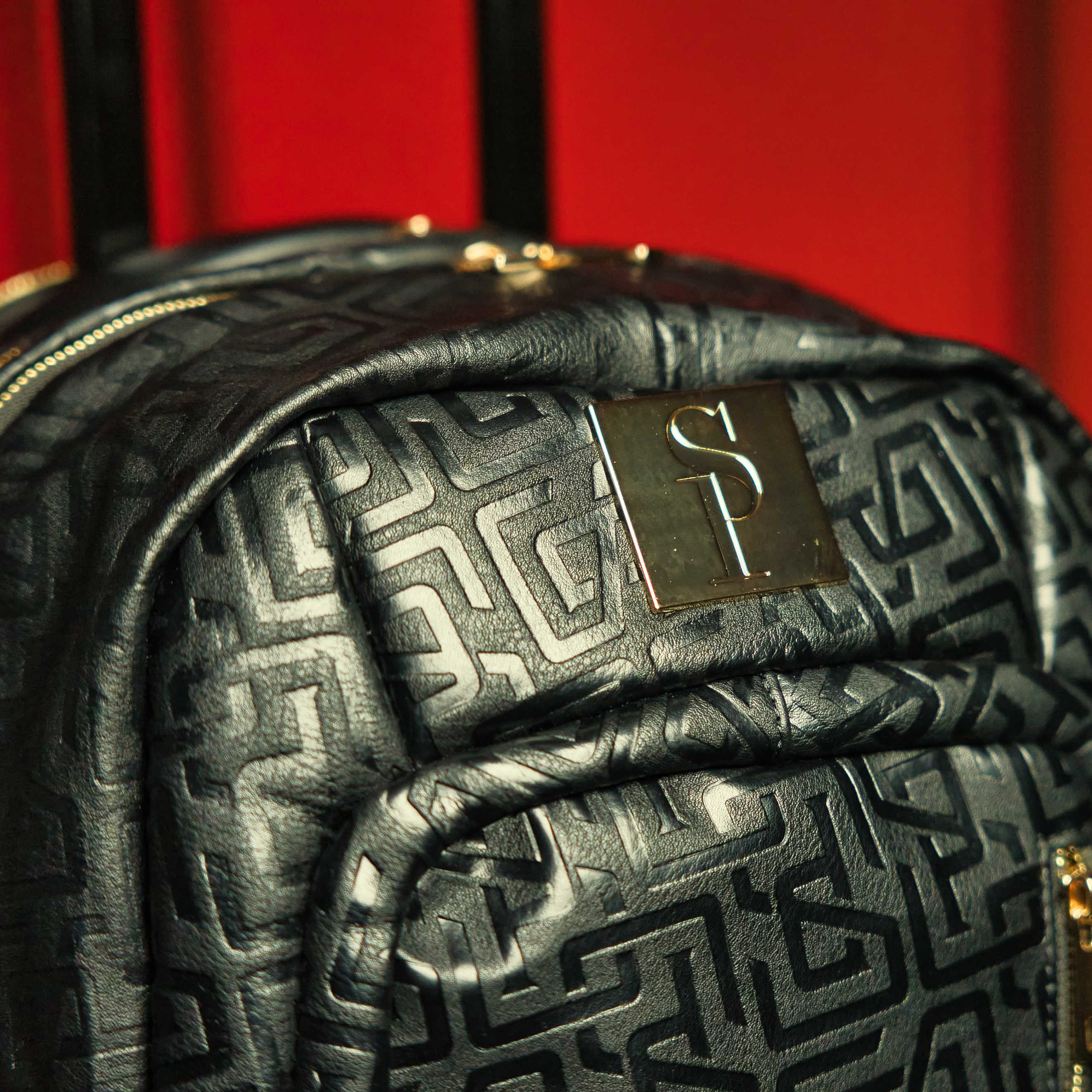 Black Monogram Leather Signature Roller Bag - Sole Premise