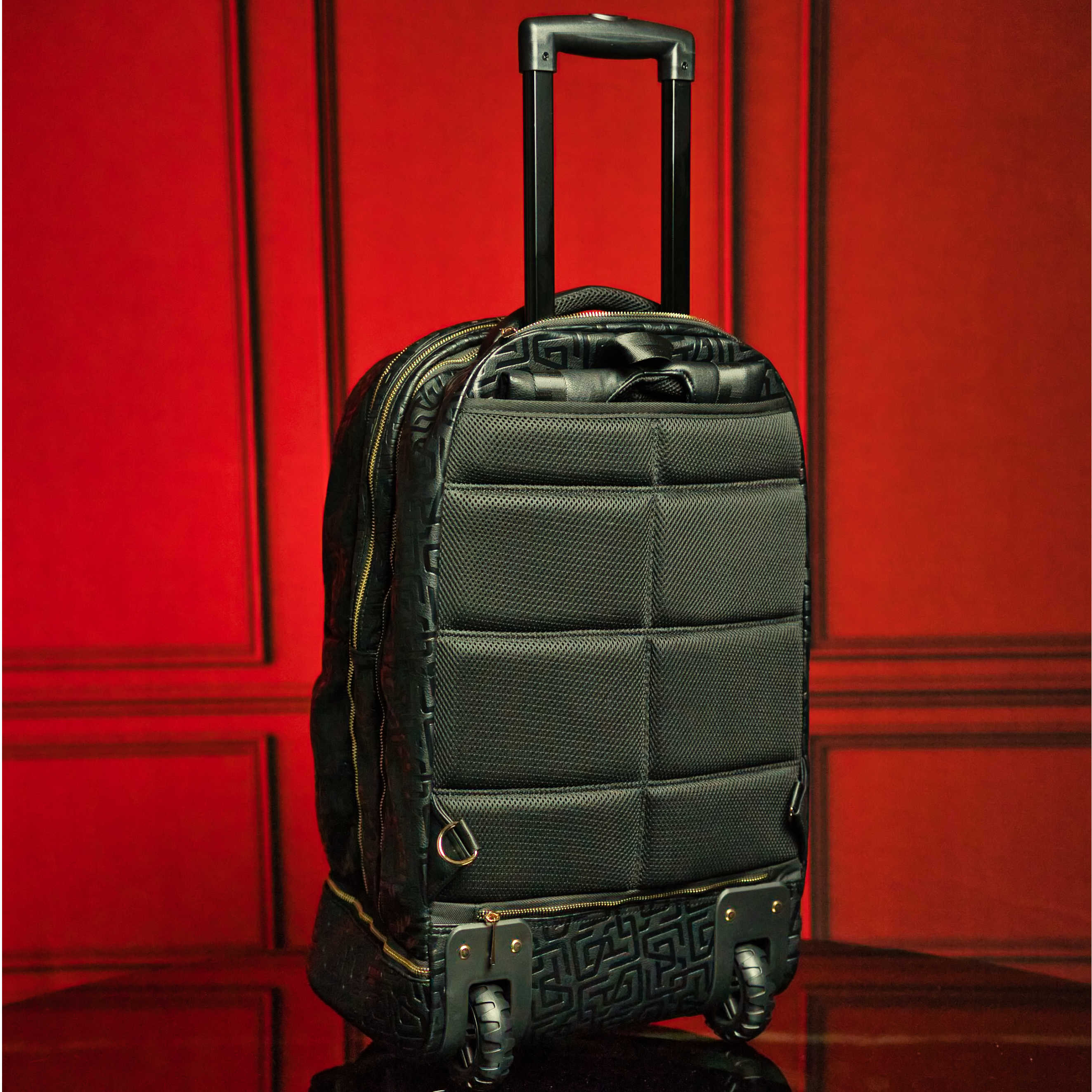 Black Monogram Leather Signature Roller Bag - Sole Premise