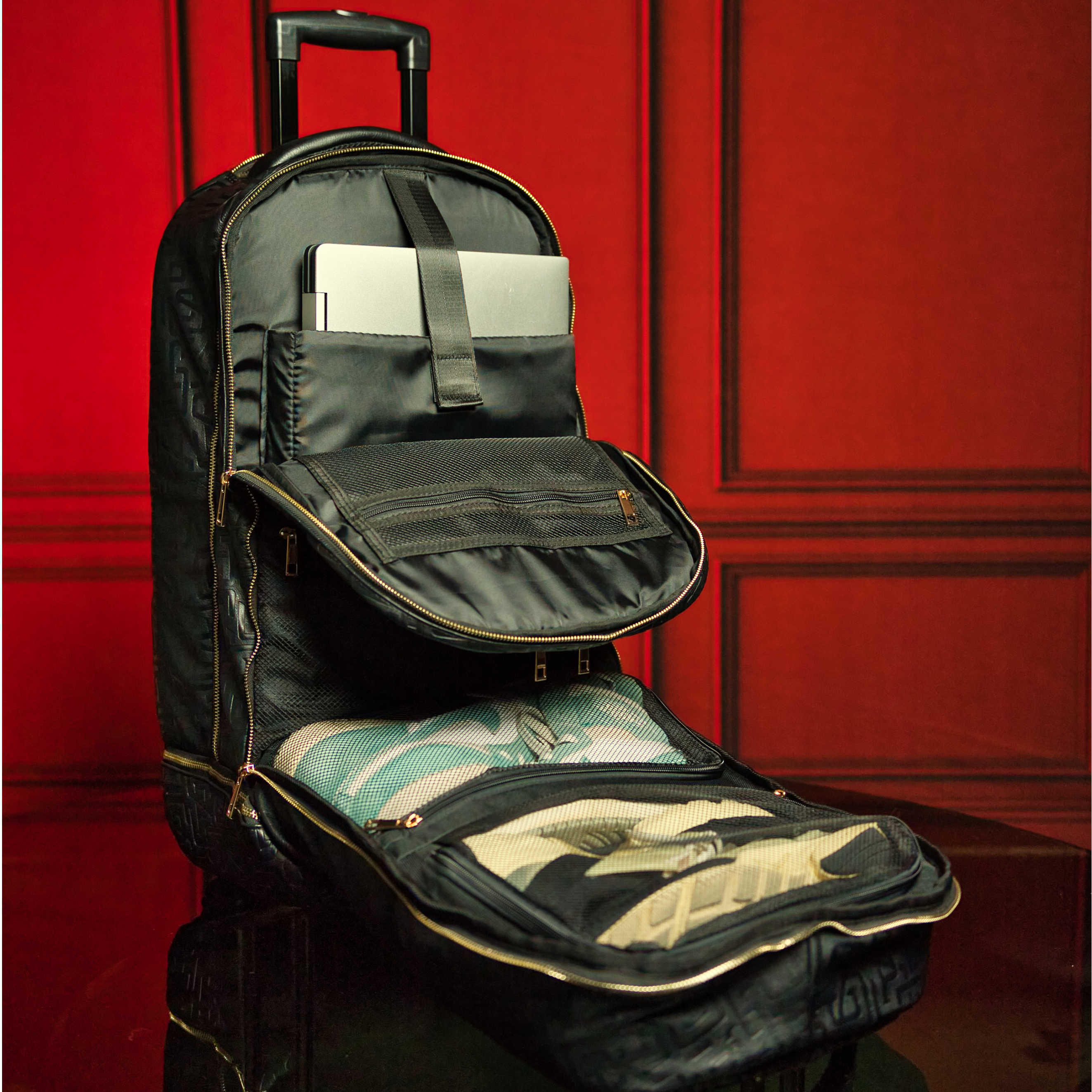 Black Monogram Leather Signature Roller Bag - Sole Premise