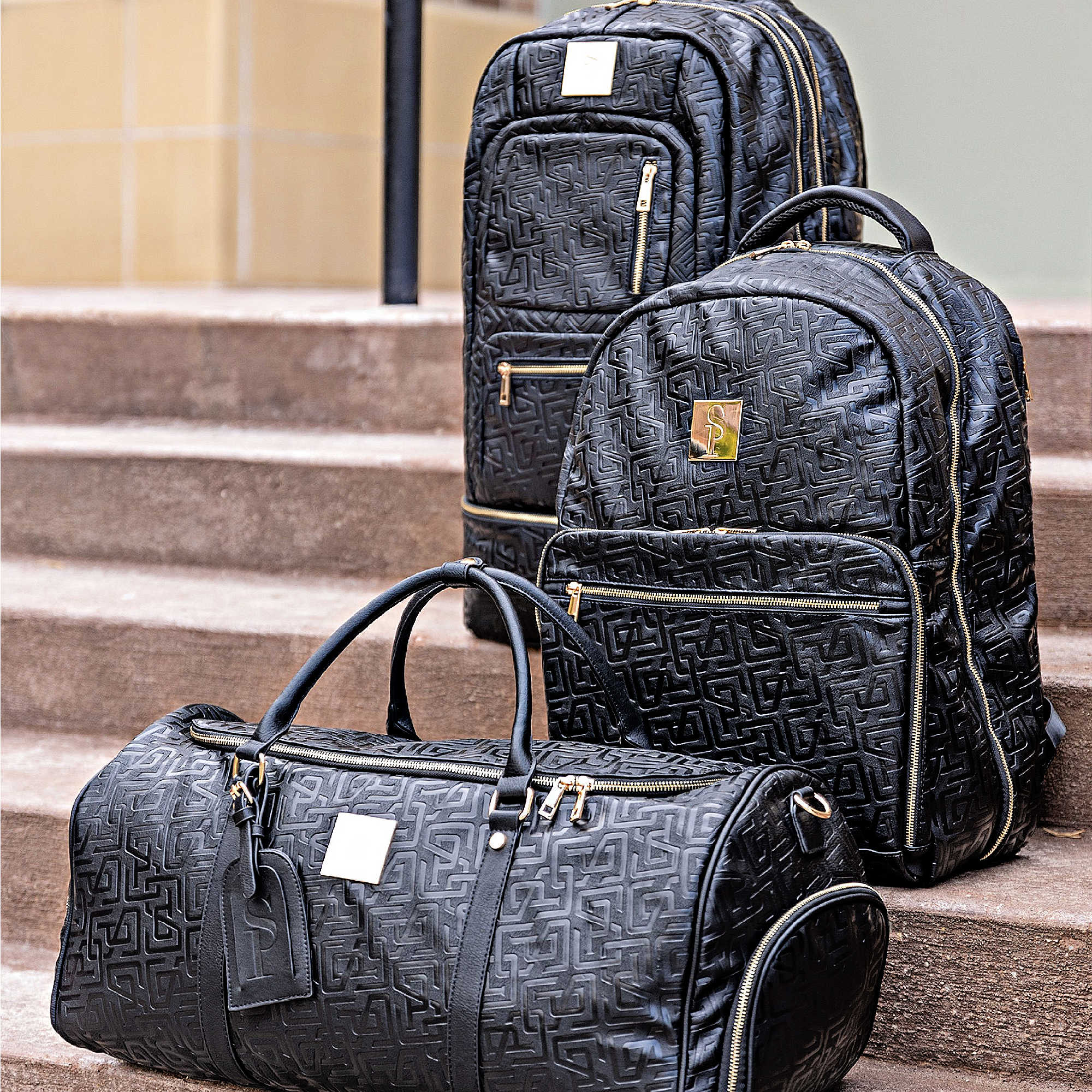 Monogram Leather 3 Bag Set (Signature, Commuter and Duffle) - Sole Premise