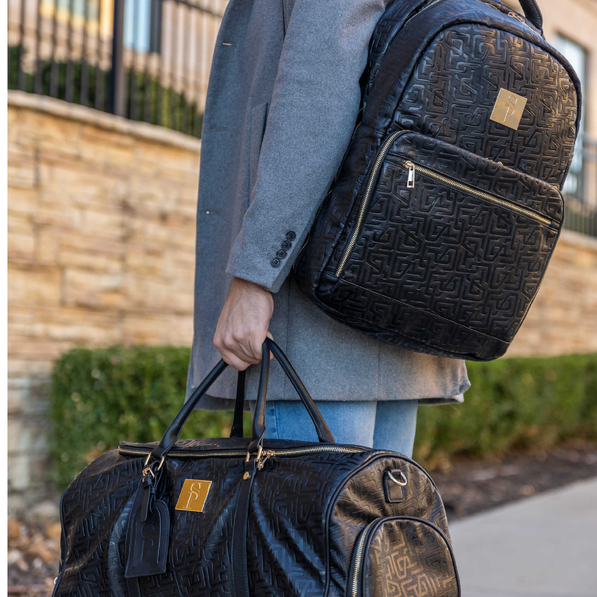 Black Monogram Leather Daily Commuter Bag (150 Made) - Sole Premise