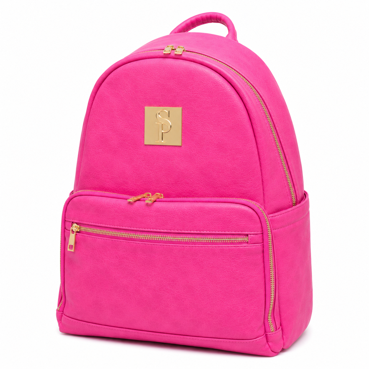 Pink Leather Carrier Backpack