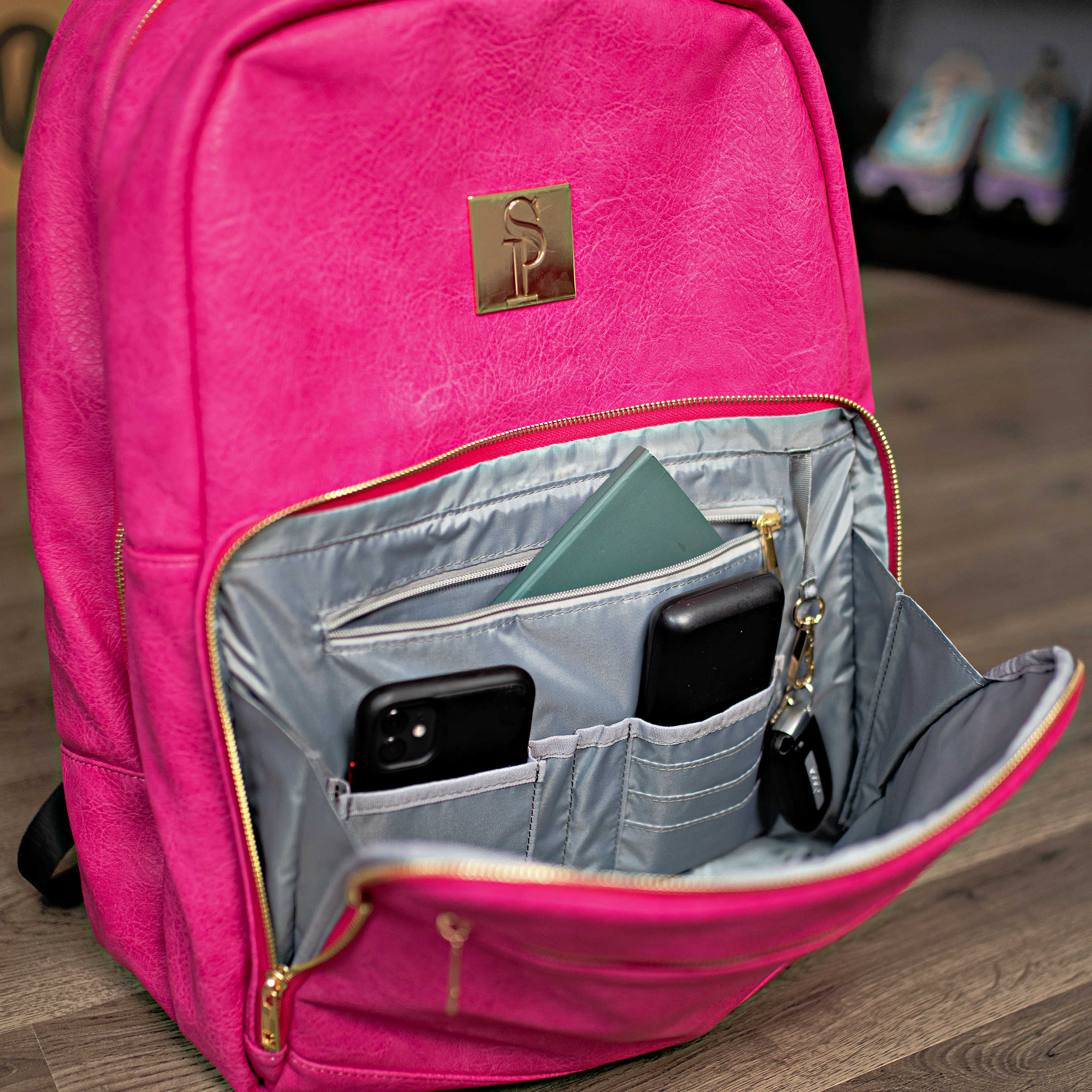 Pink Tumbled Leather Commuter Bag - Sole Premise