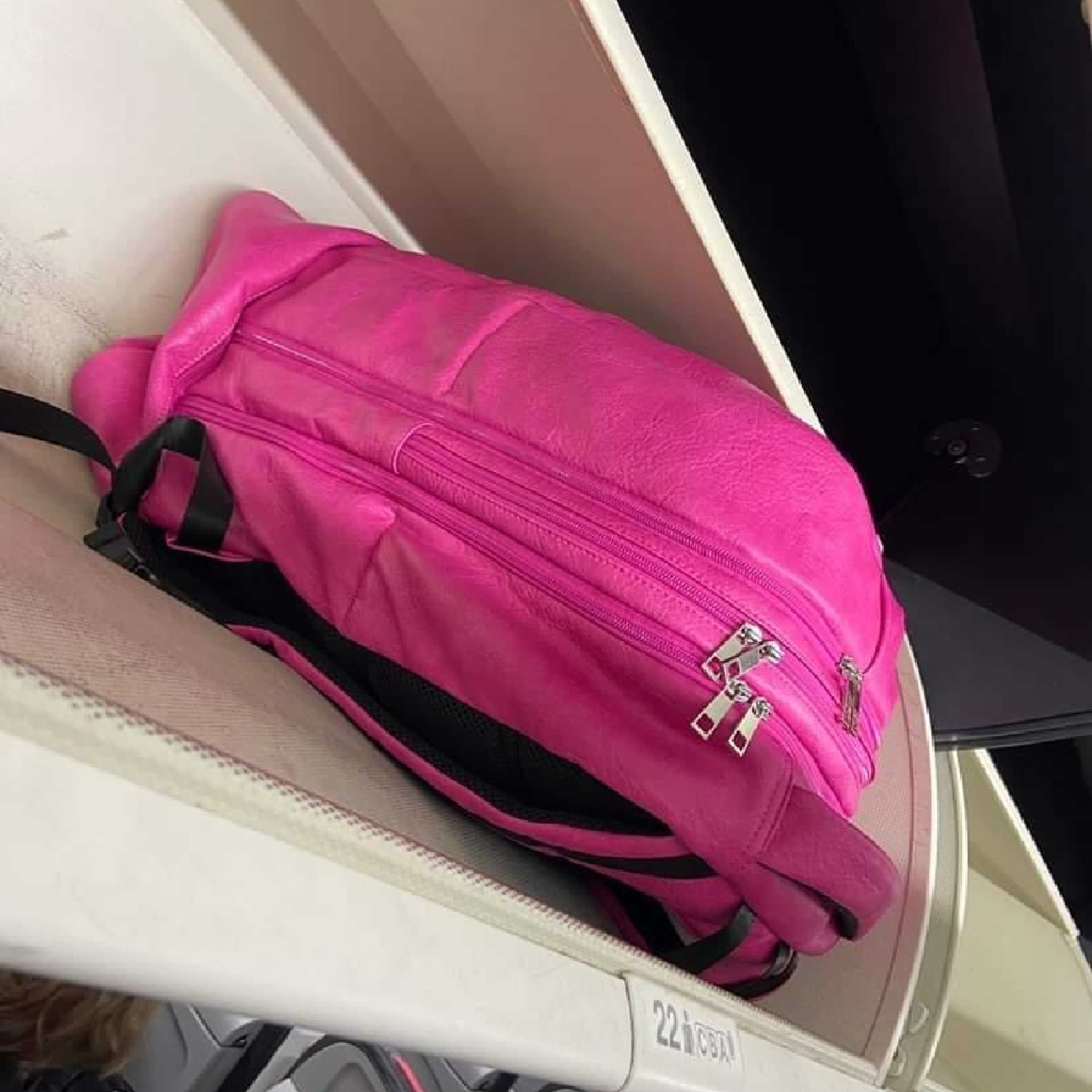 Pink Leather Patented Carry-On Backpack (Only 300 Made) - Sole Premise