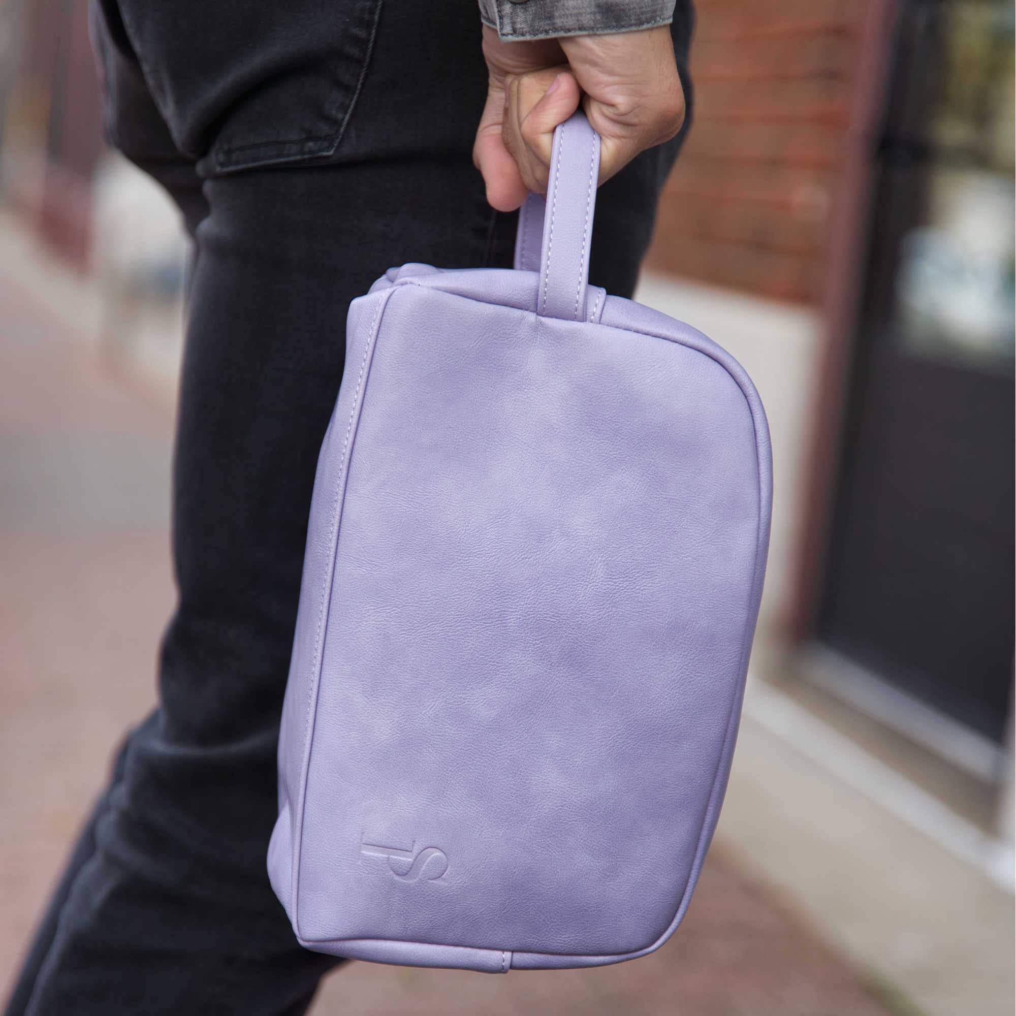 Purple Leather Toiletry Bag - Sole Premise